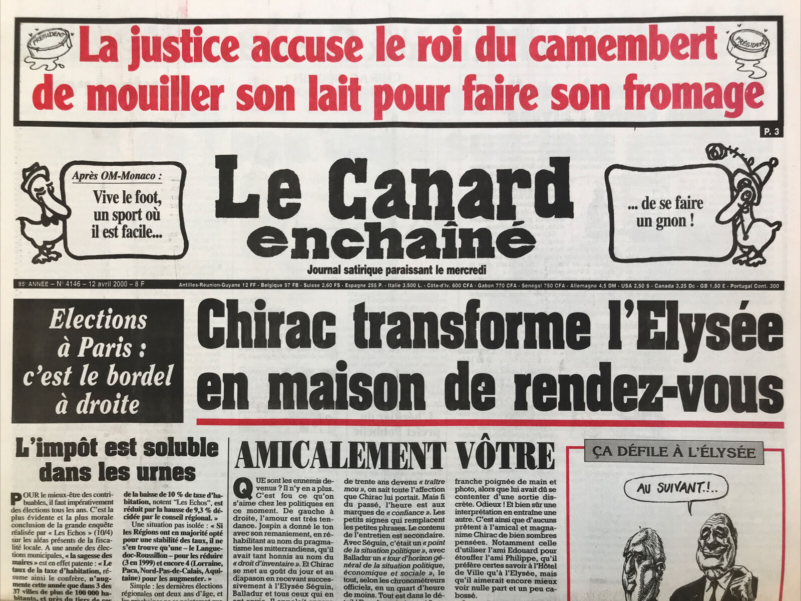 Couac ! | Acheter un Canard | Vente d'Anciens Journaux du Canard Enchaîné. Des Journaux Satiriques de Collection, Historiques & Authentiques de 1916 à 2004 ! | 4146