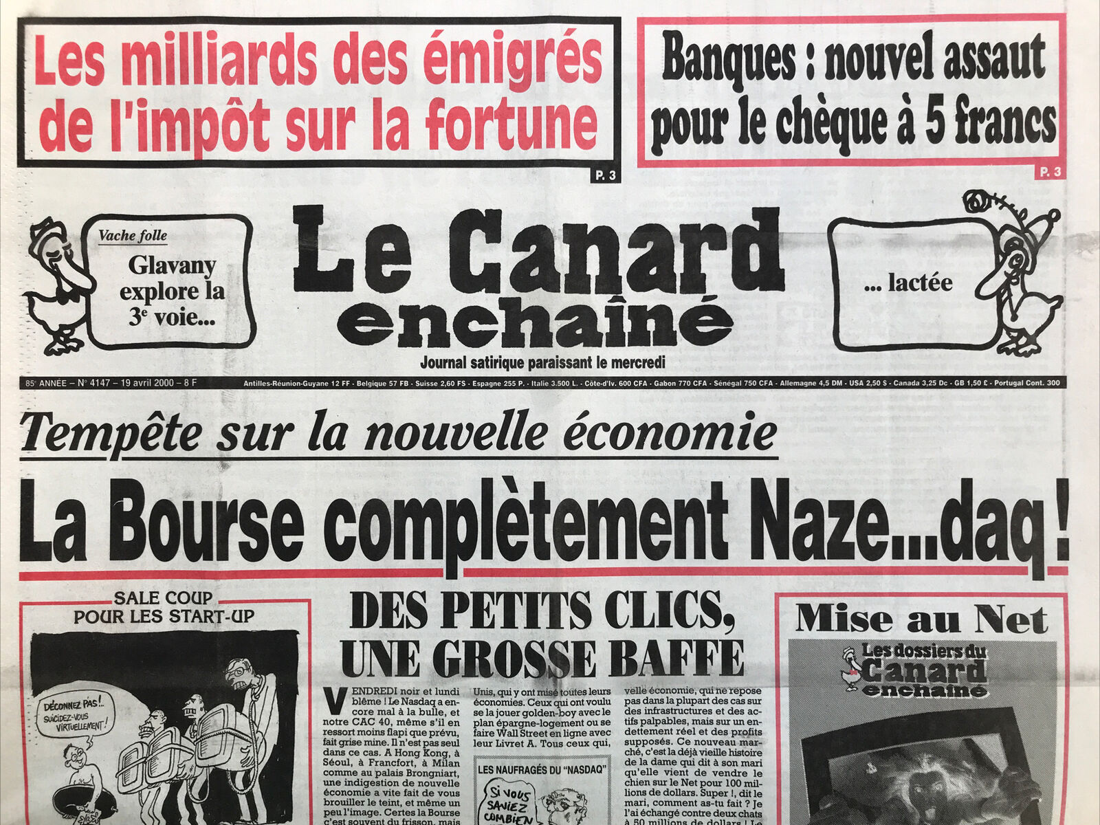 Couac ! | Acheter un Canard | Vente d'Anciens Journaux du Canard Enchaîné. Des Journaux Satiriques de Collection, Historiques & Authentiques de 1916 à 2004 ! | 4147