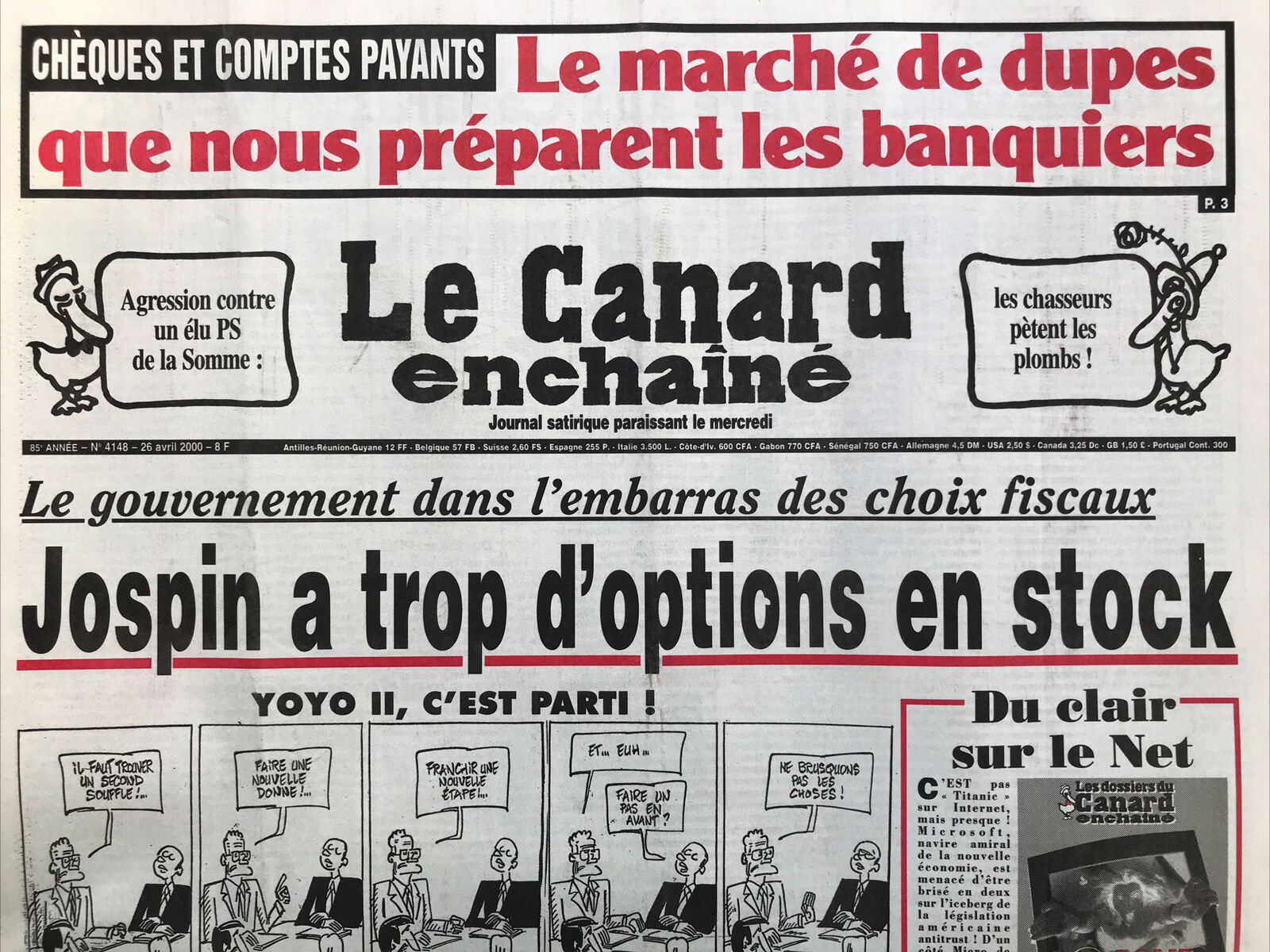 Couac ! | Acheter un Canard | Vente d'Anciens Journaux du Canard Enchaîné. Des Journaux Satiriques de Collection, Historiques & Authentiques de 1916 à 2004 ! | 4148