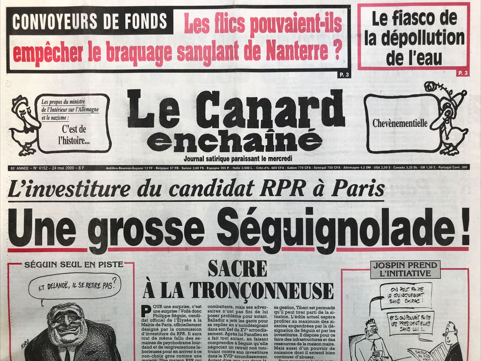 Couac ! | Acheter un Canard | Vente d'Anciens Journaux du Canard Enchaîné. Des Journaux Satiriques de Collection, Historiques & Authentiques de 1916 à 2004 ! | 4152