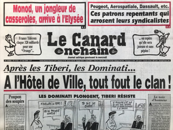 Couac ! | N° 4153 du Canard Enchaîné - 31 Mai 2000 | Nos Exemplaires du Canard Enchaîné sont archivés dans de bonnes conditions de conservation (obscurité, hygrométrie maitrisée et faible température), ce qui s'avère indispensable pour des journaux anciens. | 4153