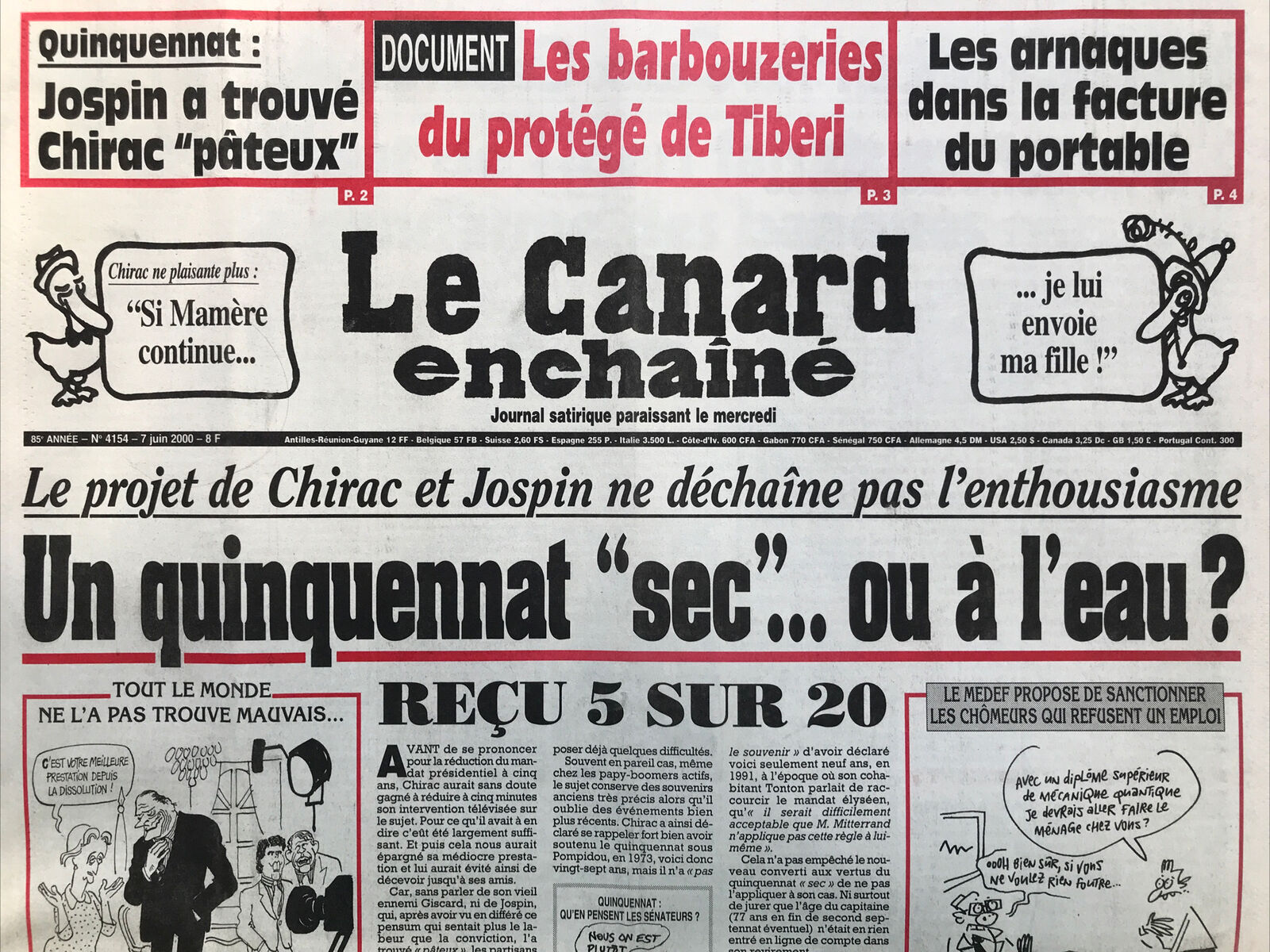 Couac ! | Acheter un Canard | Vente d'Anciens Journaux du Canard Enchaîné. Des Journaux Satiriques de Collection, Historiques & Authentiques de 1916 à 2004 ! | 4154