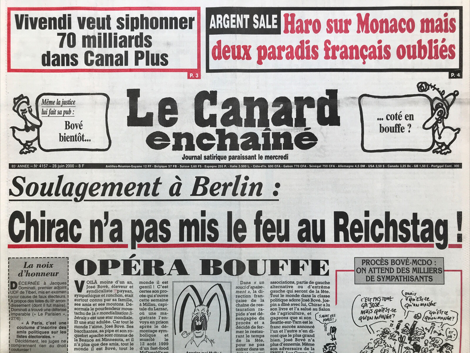 Couac ! | Acheter un Canard | Vente d'Anciens Journaux du Canard Enchaîné. Des Journaux Satiriques de Collection, Historiques & Authentiques de 1916 à 2004 ! | 4157