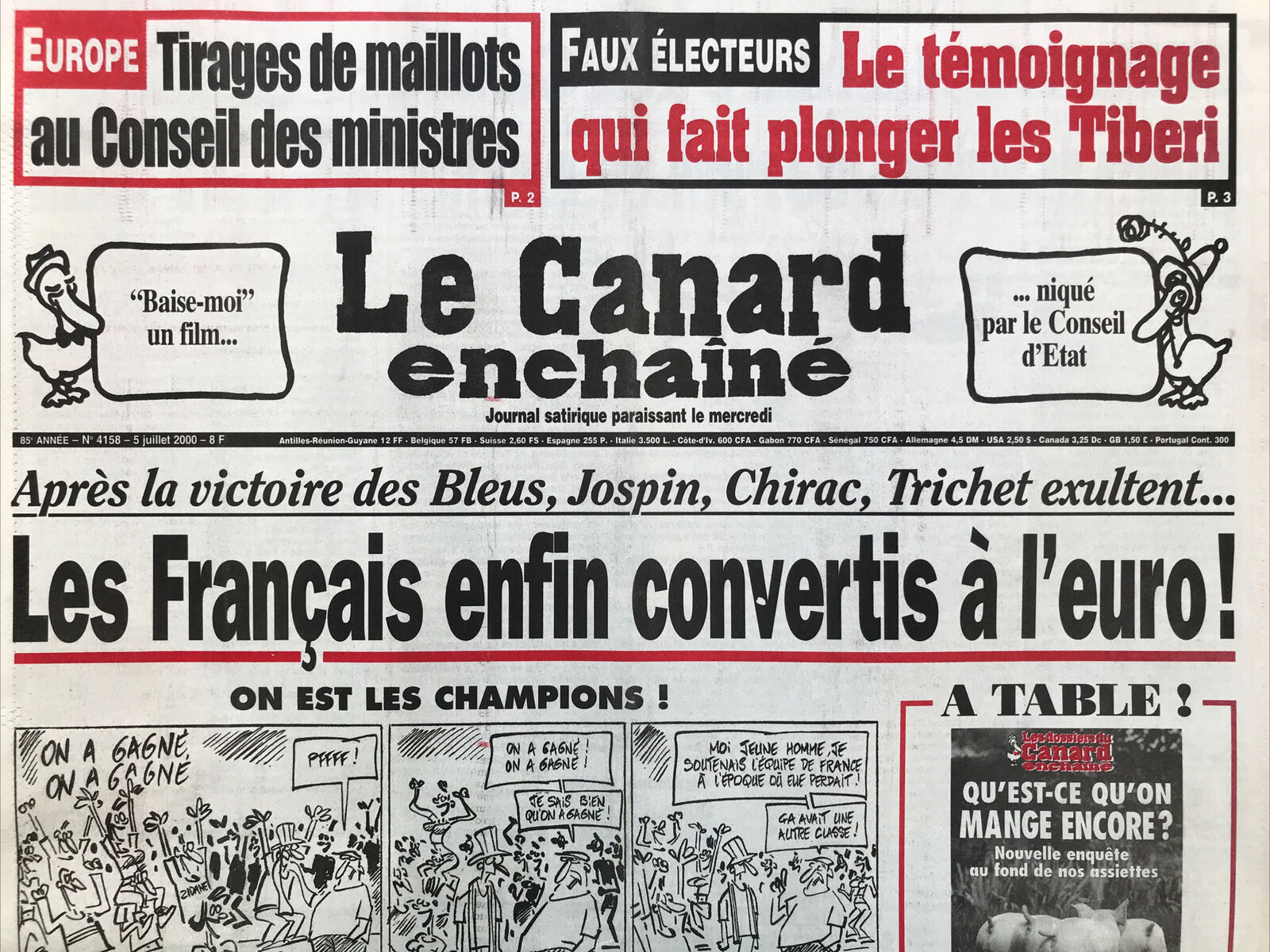 Couac ! | Acheter un Canard | Vente d'Anciens Journaux du Canard Enchaîné. Des Journaux Satiriques de Collection, Historiques & Authentiques de 1916 à 2004 ! | 4158