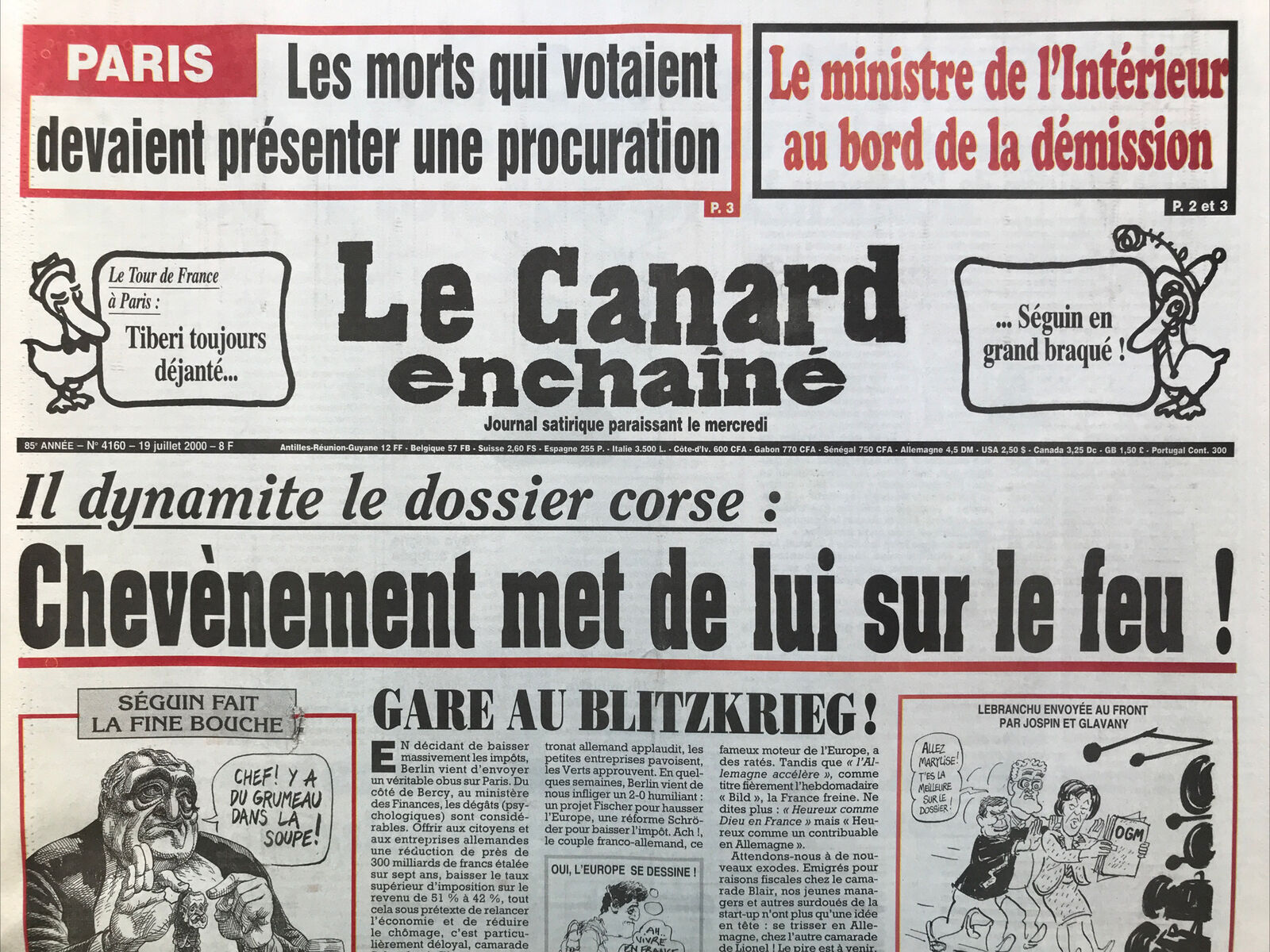 Couac ! | Acheter un Canard | Vente d'Anciens Journaux du Canard Enchaîné. Des Journaux Satiriques de Collection, Historiques & Authentiques de 1916 à 2004 ! | 4160