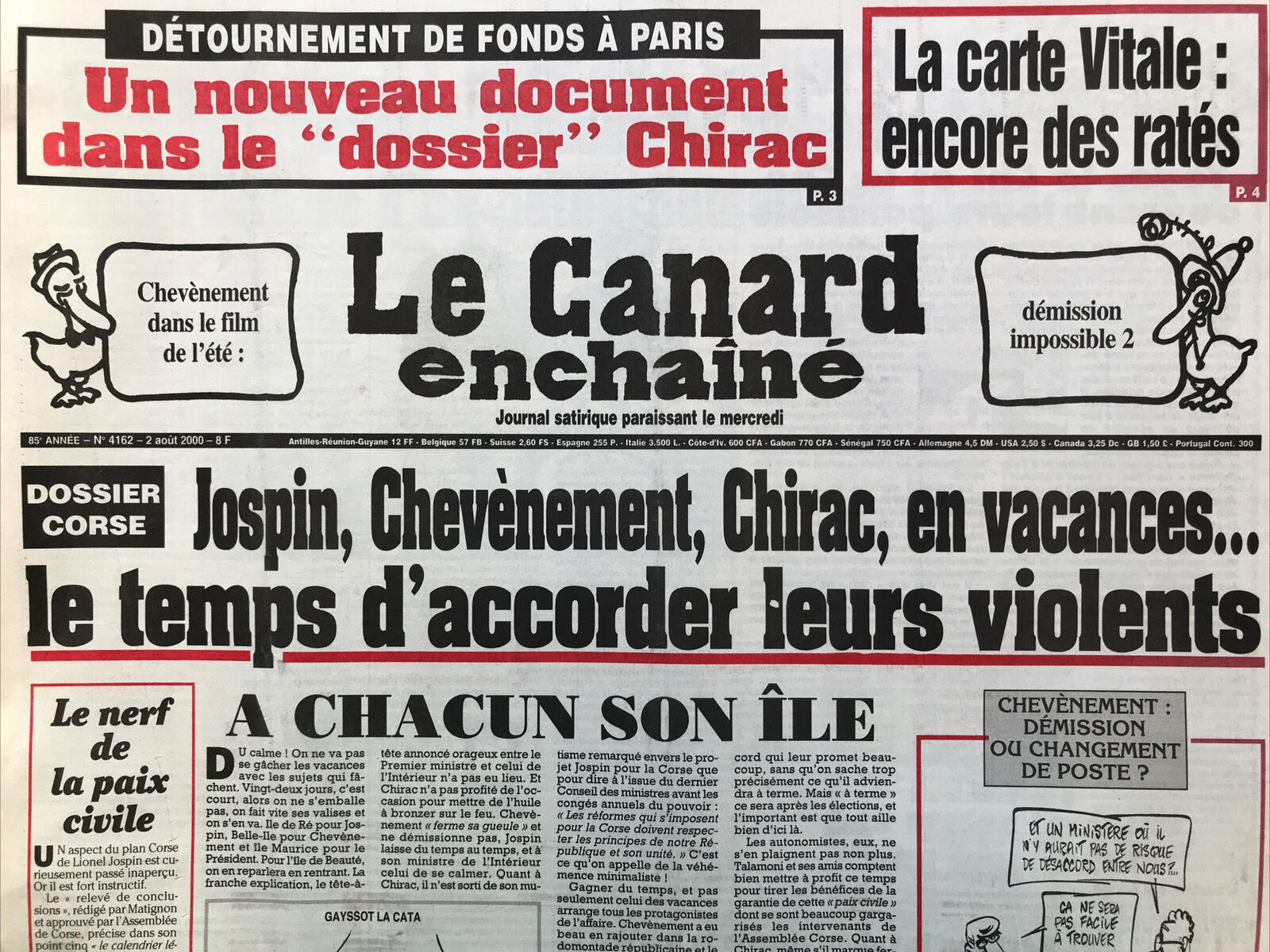 Couac ! | Acheter un Canard | Vente d'Anciens Journaux du Canard Enchaîné. Des Journaux Satiriques de Collection, Historiques & Authentiques de 1916 à 2004 ! | 4162