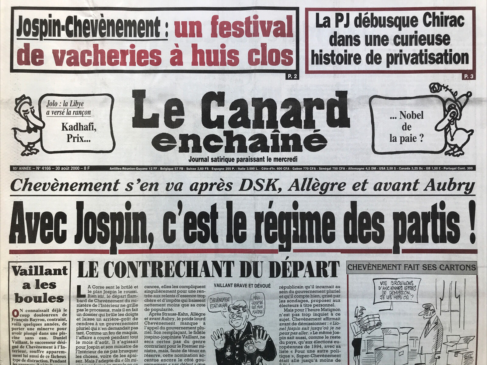 Couac ! | Acheter un Canard | Vente d'Anciens Journaux du Canard Enchaîné. Des Journaux Satiriques de Collection, Historiques & Authentiques de 1916 à 2004 ! | 4166