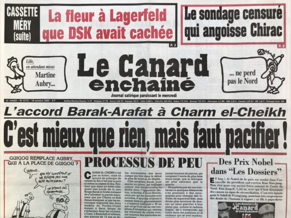 Couac ! | N° 4173 du Canard Enchaîné - 18 Octobre 2000 | Nos Exemplaires du Canard Enchaîné sont archivés dans de bonnes conditions de conservation (obscurité, hygrométrie maitrisée et faible température), ce qui s'avère indispensable pour des journaux anciens. | 4173