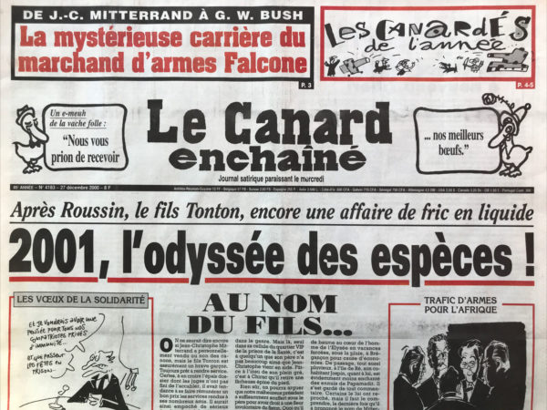 Couac ! | N° 4183 du Canard Enchaîné - 27 Décembre 2000 | Nos Exemplaires du Canard Enchaîné sont archivés dans de bonnes conditions de conservation (obscurité, hygrométrie maitrisée et faible température), ce qui s'avère indispensable pour des journaux anciens. | 4183