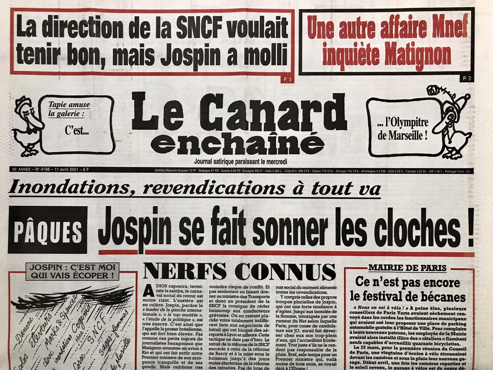 Couac ! | Acheter un Canard | Vente d'Anciens Journaux du Canard Enchaîné. Des Journaux Satiriques de Collection, Historiques & Authentiques de 1916 à 2004 ! | 4198