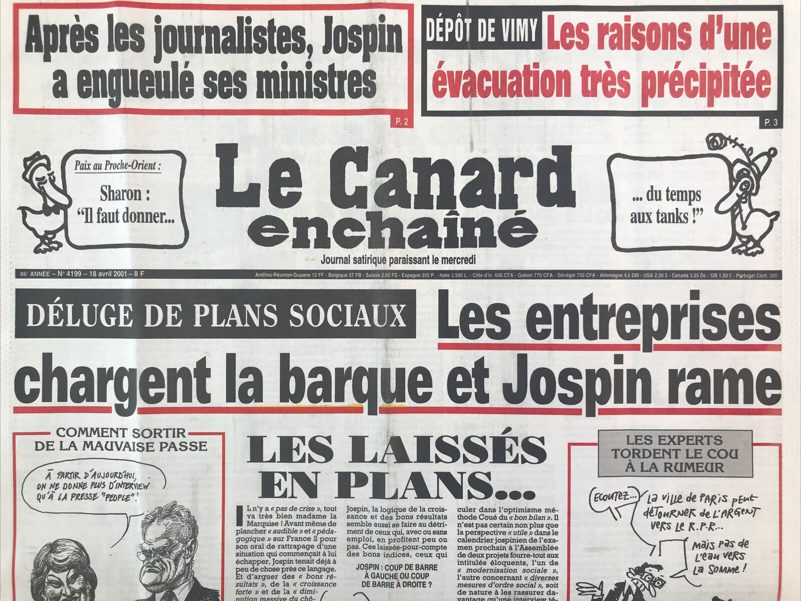 Couac ! | Acheter un Canard | Vente d'Anciens Journaux du Canard Enchaîné. Des Journaux Satiriques de Collection, Historiques & Authentiques de 1916 à 2004 ! | 4199