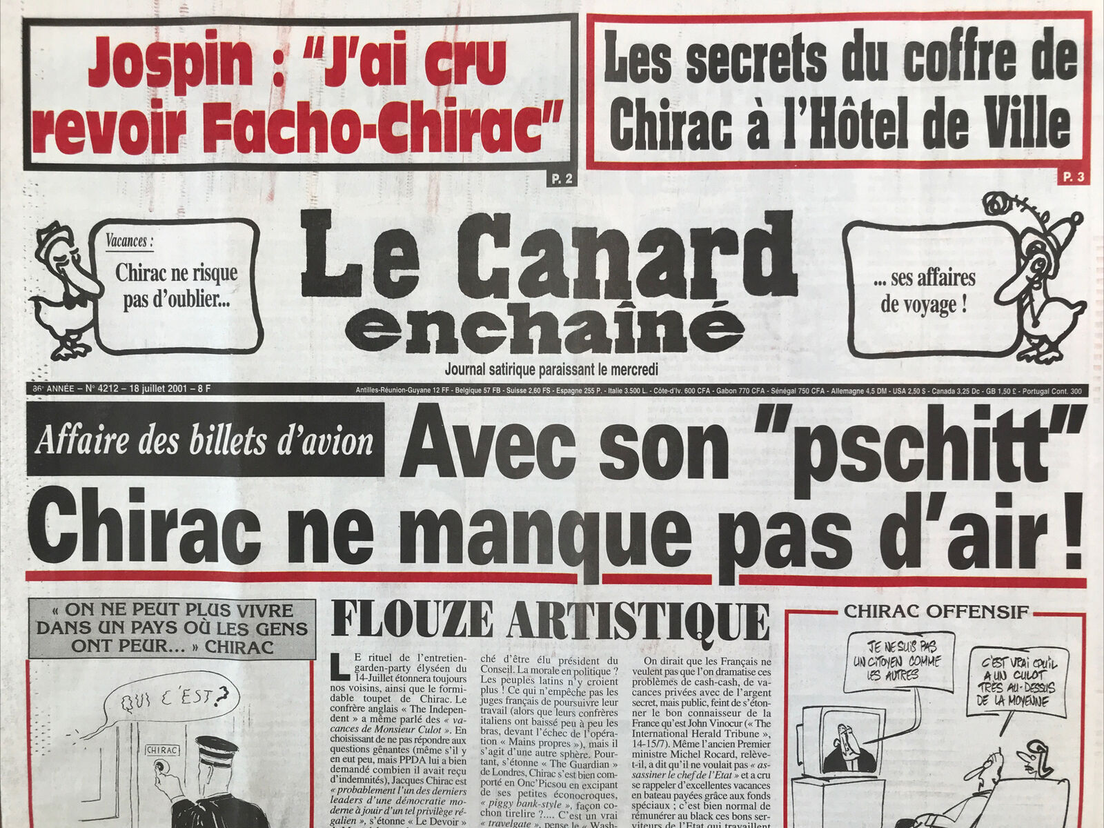 Couac ! | Acheter un Canard | Vente d'Anciens Journaux du Canard Enchaîné. Des Journaux Satiriques de Collection, Historiques & Authentiques de 1916 à 2004 ! | 4212