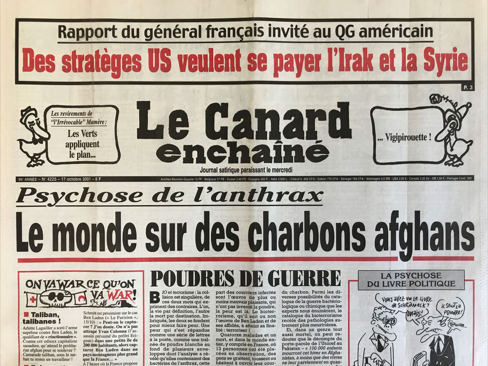 Couac ! | Acheter un Canard | Vente d'Anciens Journaux du Canard Enchaîné. Des Journaux Satiriques de Collection, Historiques & Authentiques de 1916 à 2004 ! | 4225