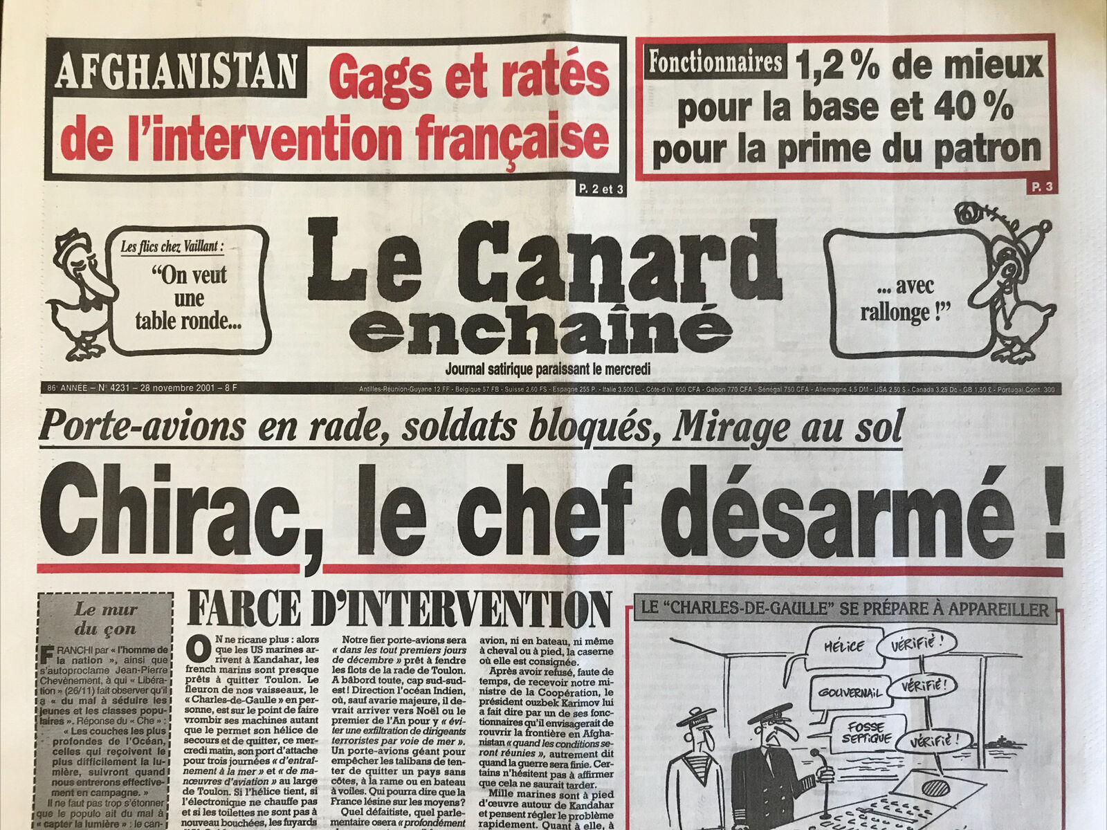 Couac ! | Acheter un Canard | Vente d'Anciens Journaux du Canard Enchaîné. Des Journaux Satiriques de Collection, Historiques & Authentiques de 1916 à 2004 ! | 4231