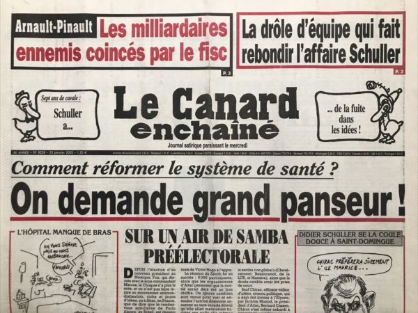 Couac ! | N° 4239 du Canard Enchaîné - 23 Janvier 2002 | Nos Exemplaires du Canard Enchaîné sont archivés dans de bonnes conditions de conservation (obscurité, hygrométrie maitrisée et faible température), ce qui s'avère indispensable pour des journaux anciens. | 4239