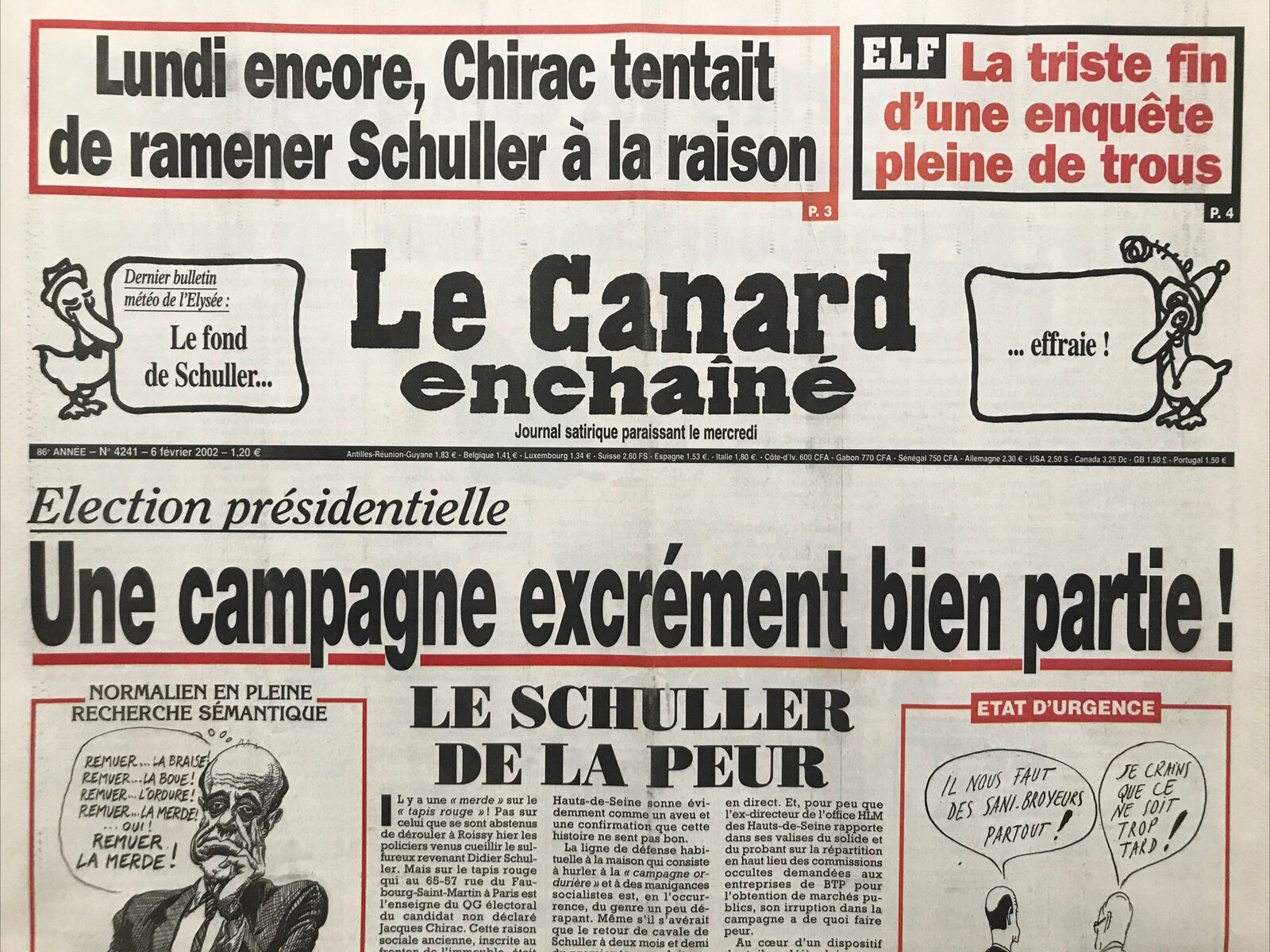 Couac ! | Acheter un Canard | Vente d'Anciens Journaux du Canard Enchaîné. Des Journaux Satiriques de Collection, Historiques & Authentiques de 1916 à 2004 ! | 4241