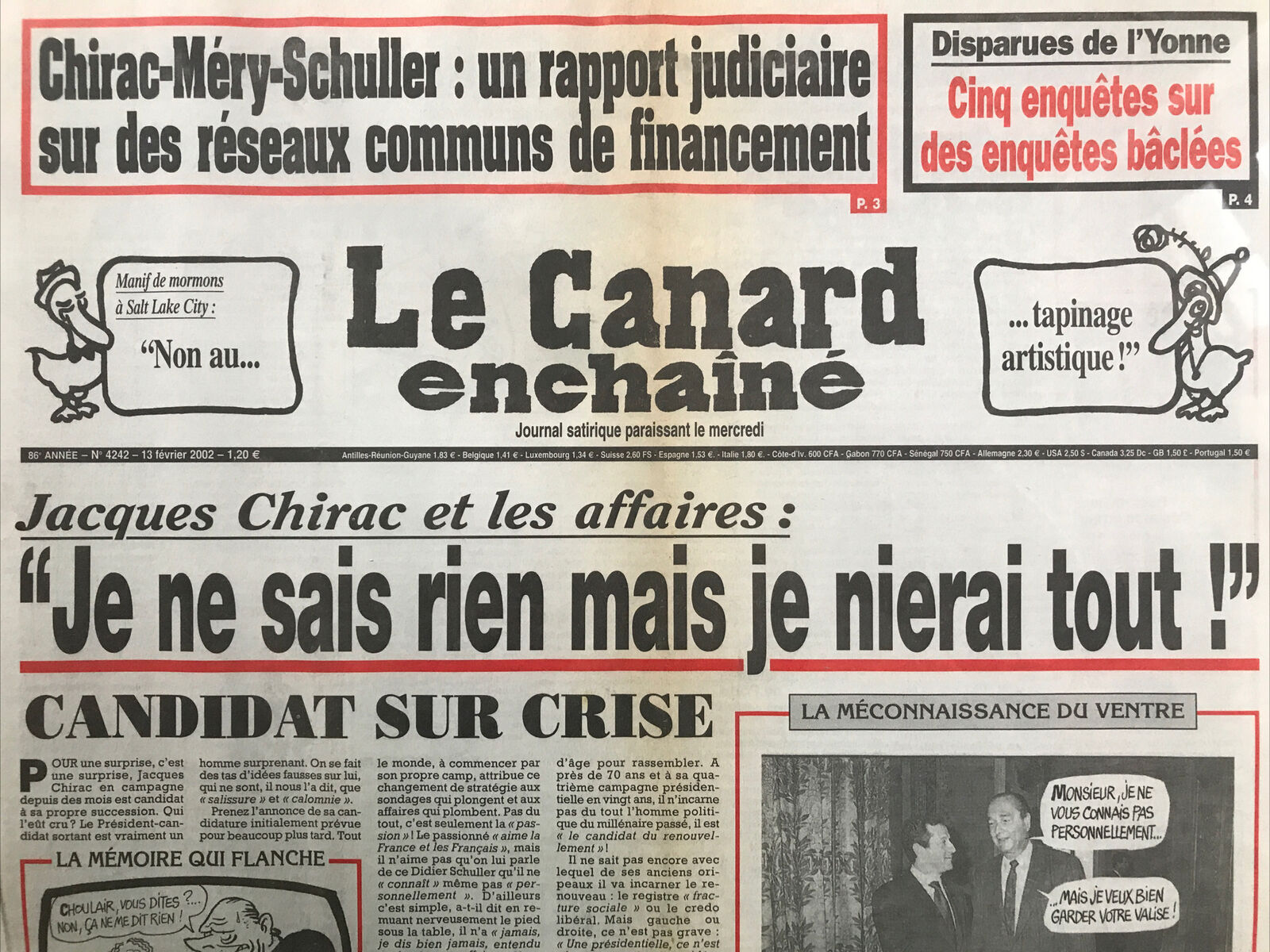 Couac ! | Acheter un Canard | Vente d'Anciens Journaux du Canard Enchaîné. Des Journaux Satiriques de Collection, Historiques & Authentiques de 1916 à 2004 ! | 4242