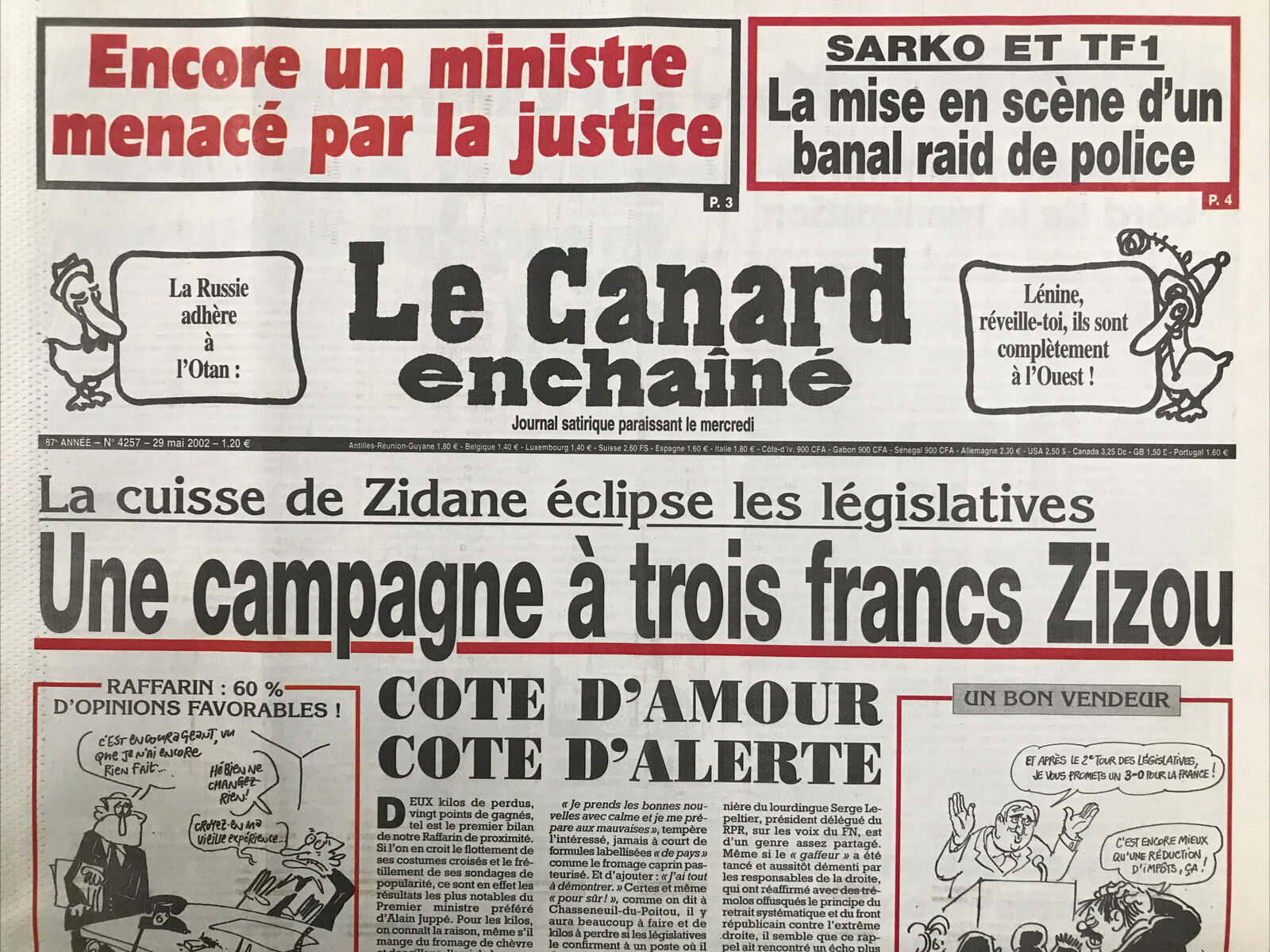 Couac ! | Acheter un Canard | Vente d'Anciens Journaux du Canard Enchaîné. Des Journaux Satiriques de Collection, Historiques & Authentiques de 1916 à 2004 ! | 4247