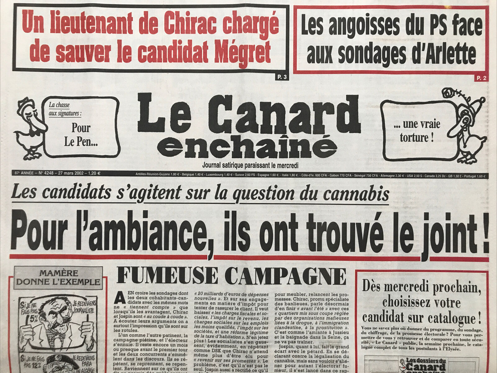 Couac ! | Acheter un Canard | Vente d'Anciens Journaux du Canard Enchaîné. Des Journaux Satiriques de Collection, Historiques & Authentiques de 1916 à 2004 ! | 4248