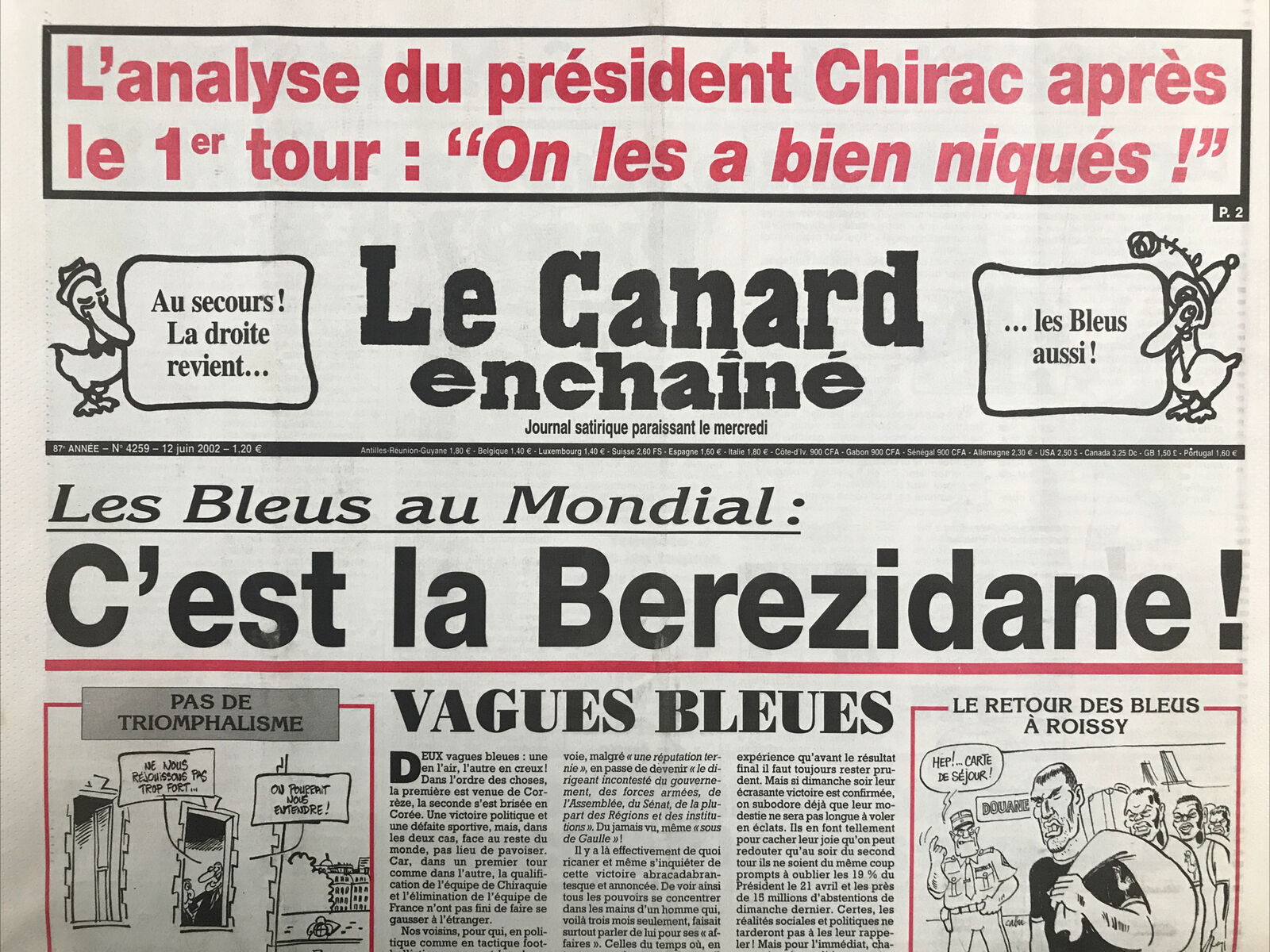 Couac ! | Acheter un Canard | Vente d'Anciens Journaux du Canard Enchaîné. Des Journaux Satiriques de Collection, Historiques & Authentiques de 1916 à 2004 ! | 4259