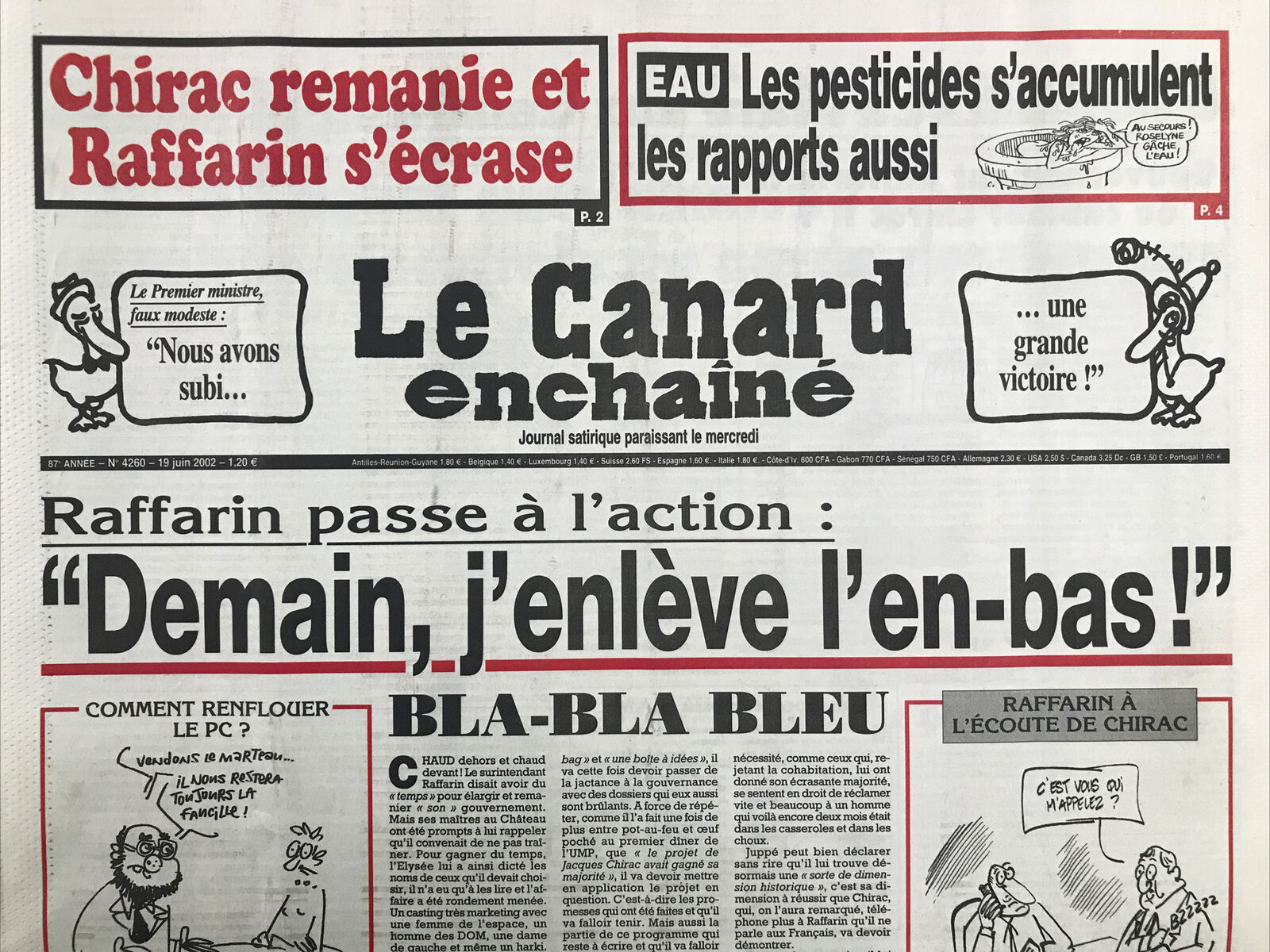 Couac ! | Acheter un Canard | Vente d'Anciens Journaux du Canard Enchaîné. Des Journaux Satiriques de Collection, Historiques & Authentiques de 1916 à 2004 ! | 4260