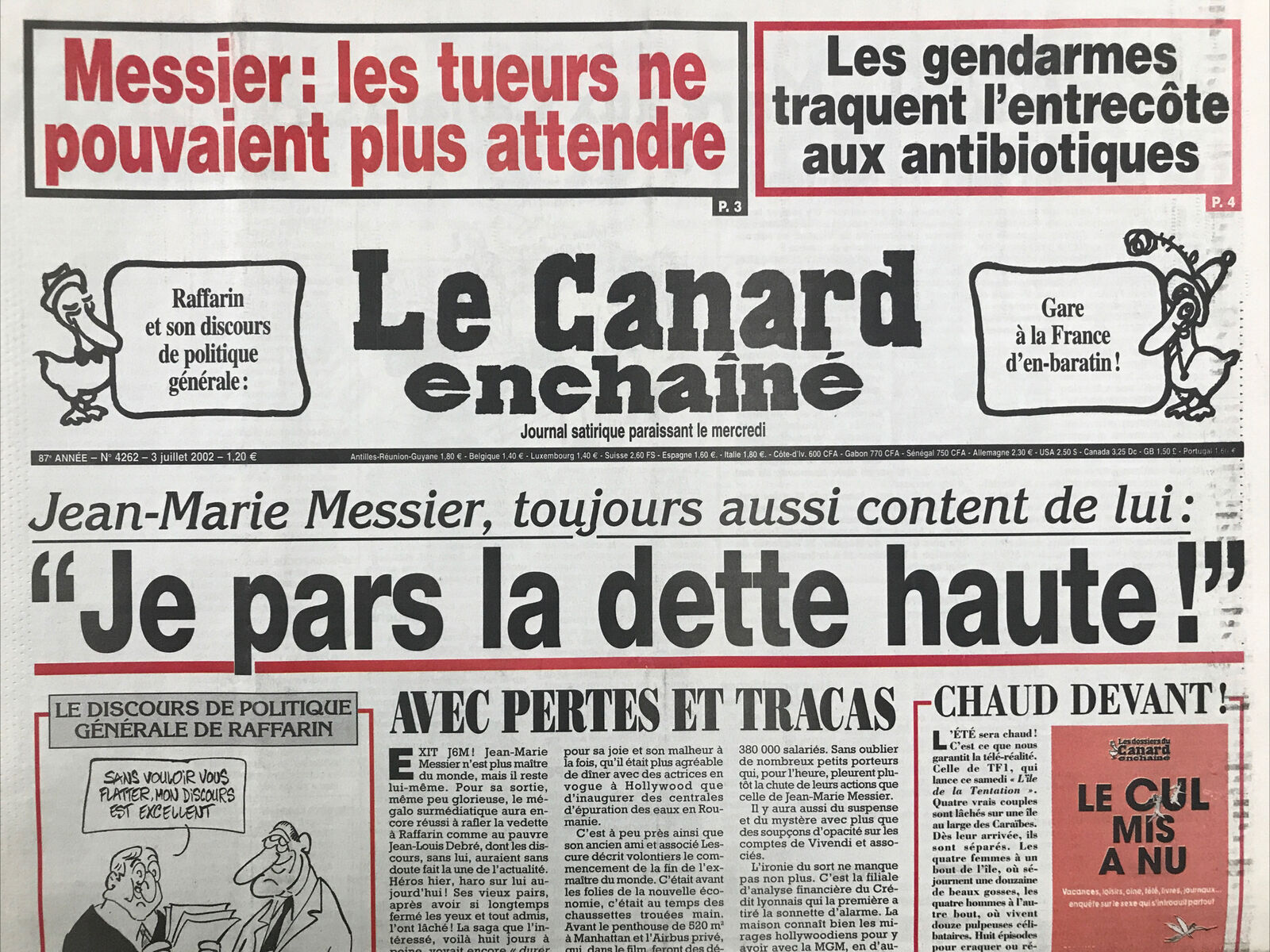 Couac ! | Acheter un Canard | Vente d'Anciens Journaux du Canard Enchaîné. Des Journaux Satiriques de Collection, Historiques & Authentiques de 1916 à 2004 ! | 4262