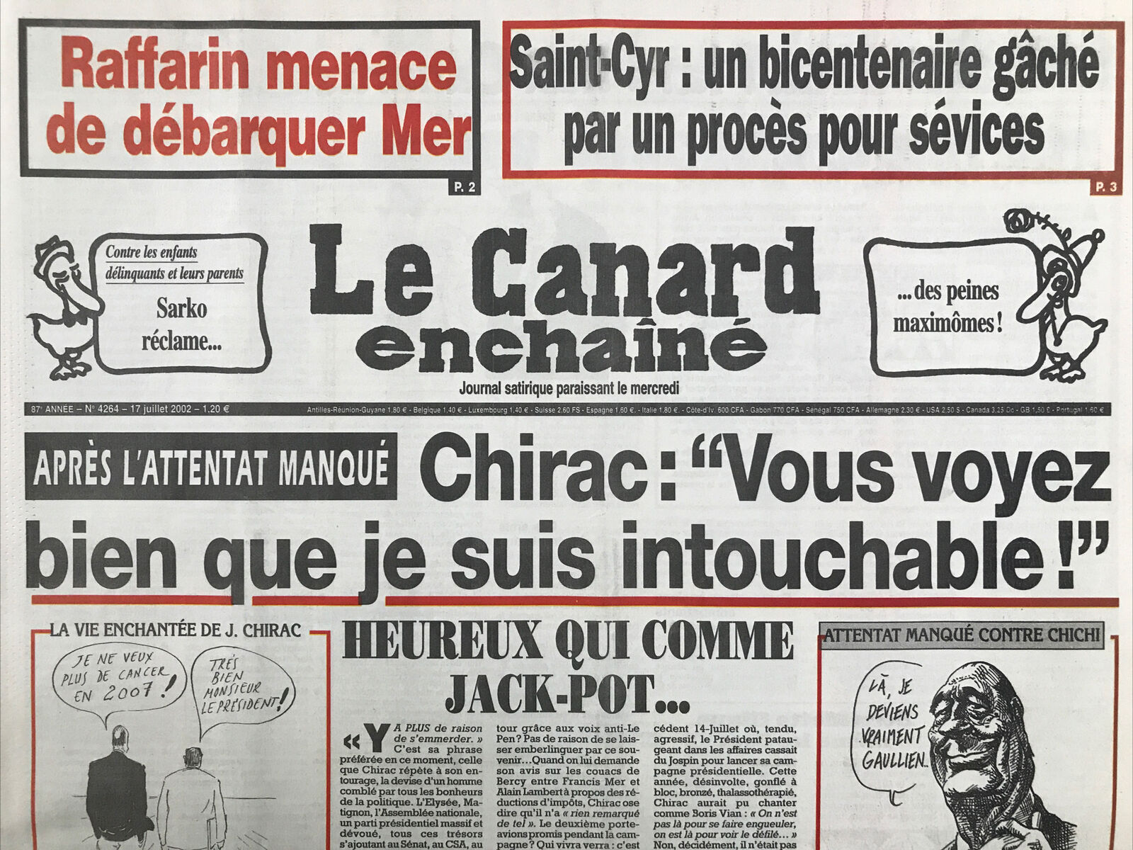 Couac ! | Acheter un Canard | Vente d'Anciens Journaux du Canard Enchaîné. Des Journaux Satiriques de Collection, Historiques & Authentiques de 1916 à 2004 ! | 4264