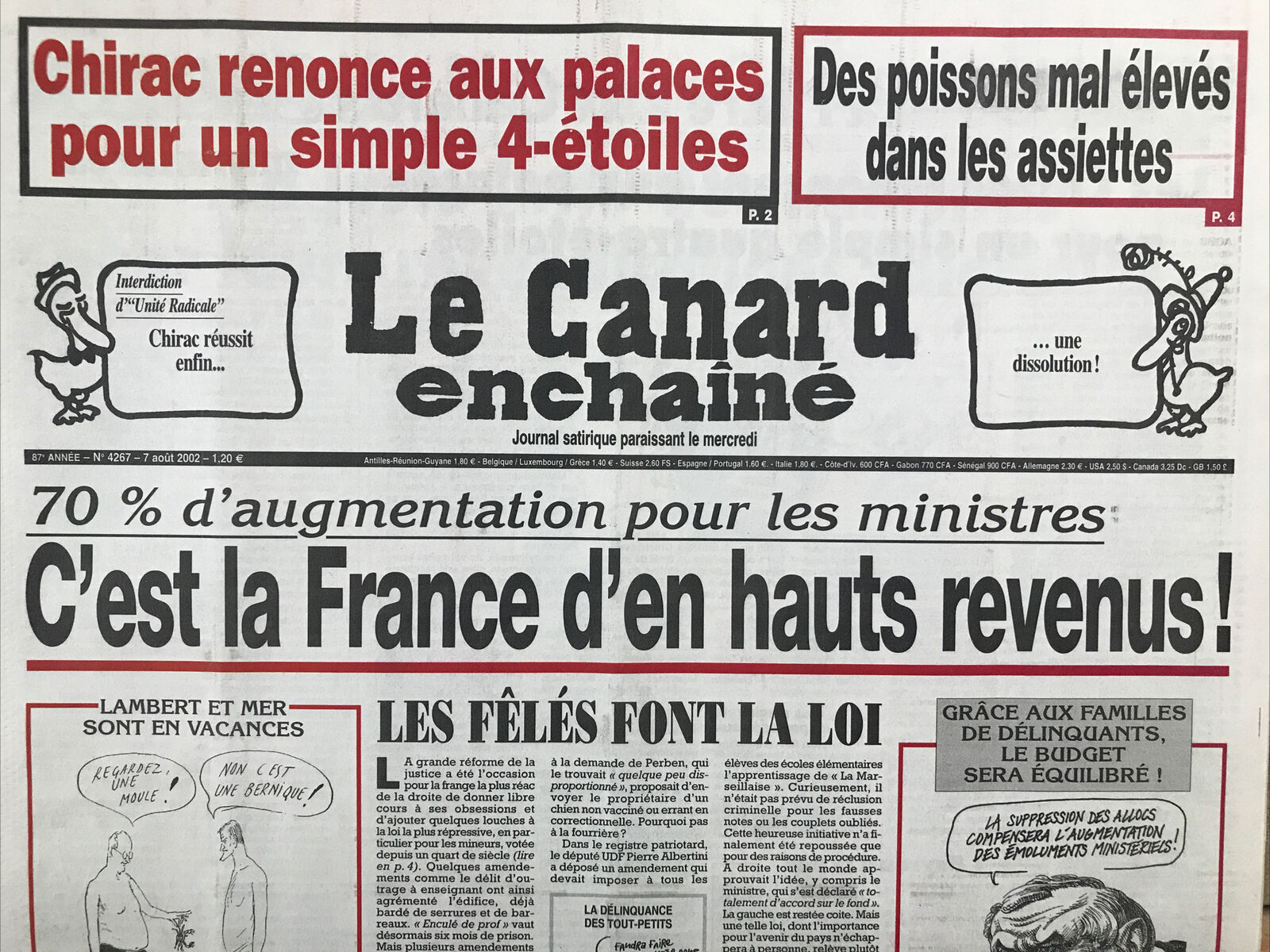 Couac ! | Acheter un Canard | Vente d'Anciens Journaux du Canard Enchaîné. Des Journaux Satiriques de Collection, Historiques & Authentiques de 1916 à 2004 ! | 4267