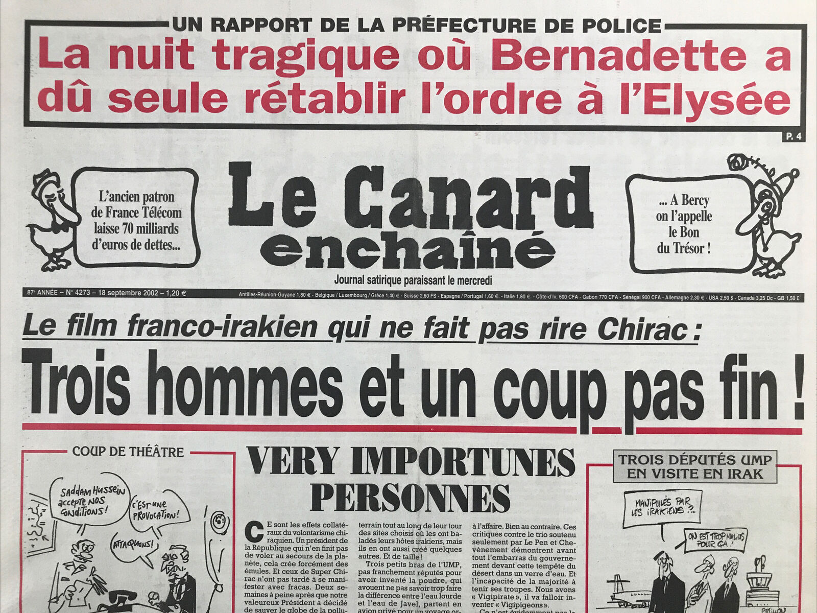 Couac ! | Acheter un Canard | Vente d'Anciens Journaux du Canard Enchaîné. Des Journaux Satiriques de Collection, Historiques & Authentiques de 1916 à 2004 ! | 4273