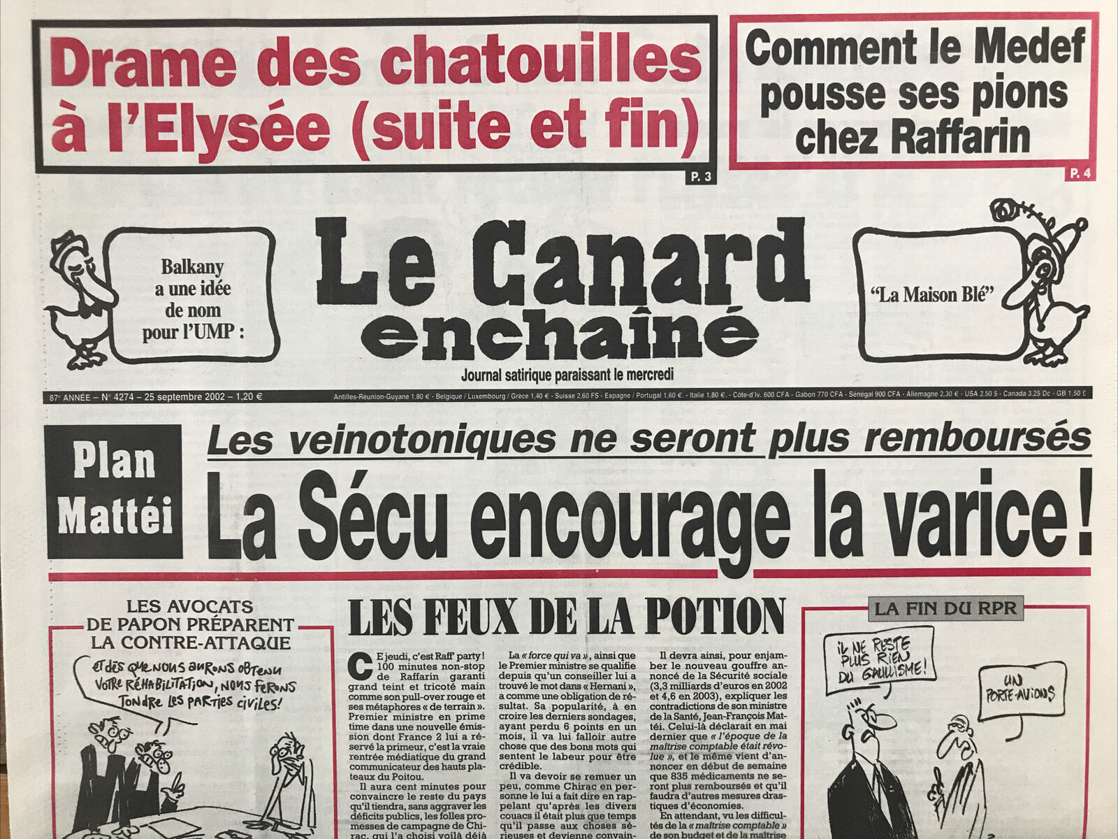 Couac ! | Acheter un Canard | Vente d'Anciens Journaux du Canard Enchaîné. Des Journaux Satiriques de Collection, Historiques & Authentiques de 1916 à 2004 ! | 4274