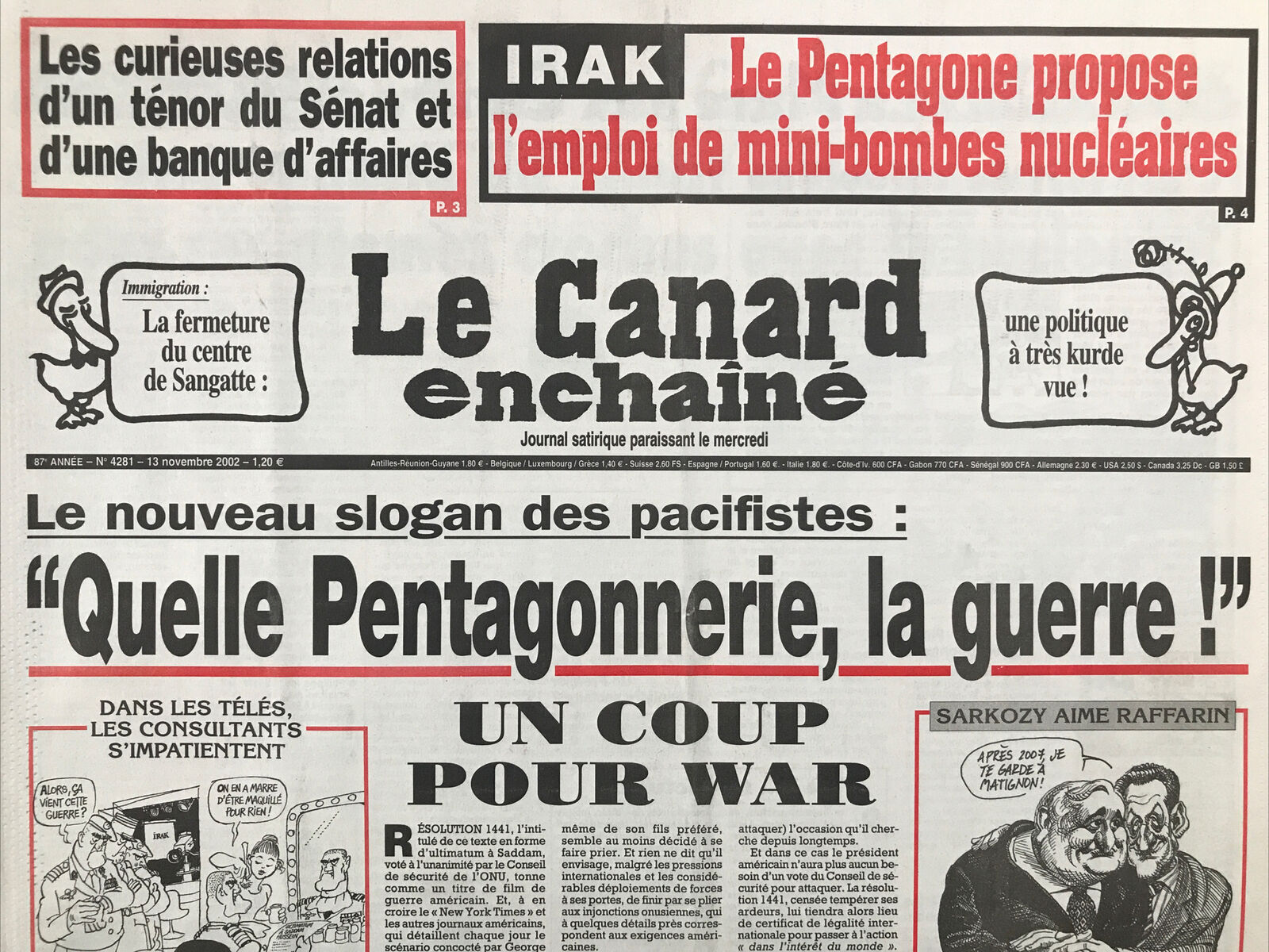 Couac ! | Acheter un Canard | Vente d'Anciens Journaux du Canard Enchaîné. Des Journaux Satiriques de Collection, Historiques & Authentiques de 1916 à 2004 ! | 4281