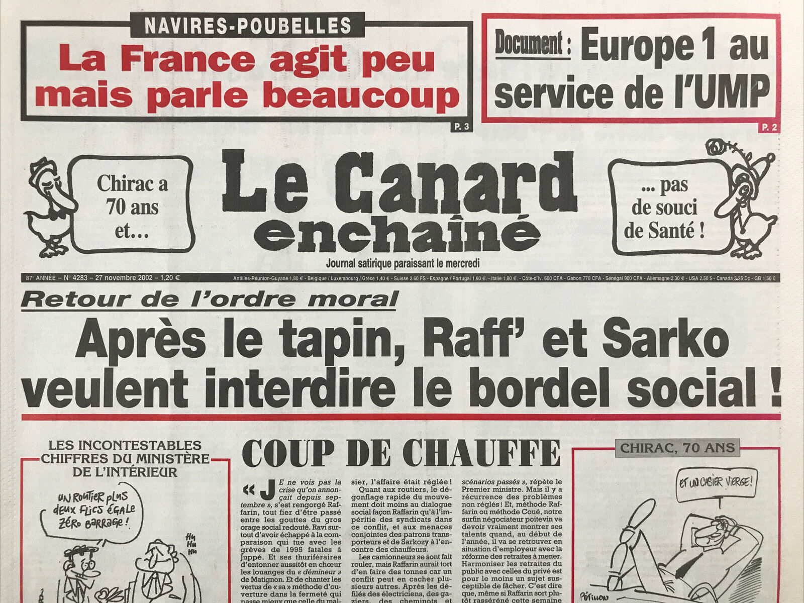 Couac ! | Acheter un Canard | Vente d'Anciens Journaux du Canard Enchaîné. Des Journaux Satiriques de Collection, Historiques & Authentiques de 1916 à 2004 ! | 4283