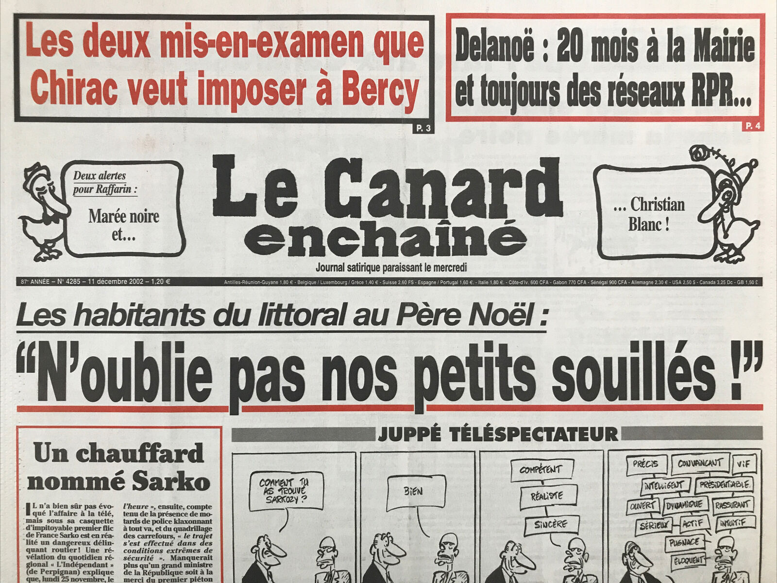 Couac ! | Acheter un Canard | Vente d'Anciens Journaux du Canard Enchaîné. Des Journaux Satiriques de Collection, Historiques & Authentiques de 1916 à 2004 ! | 4285