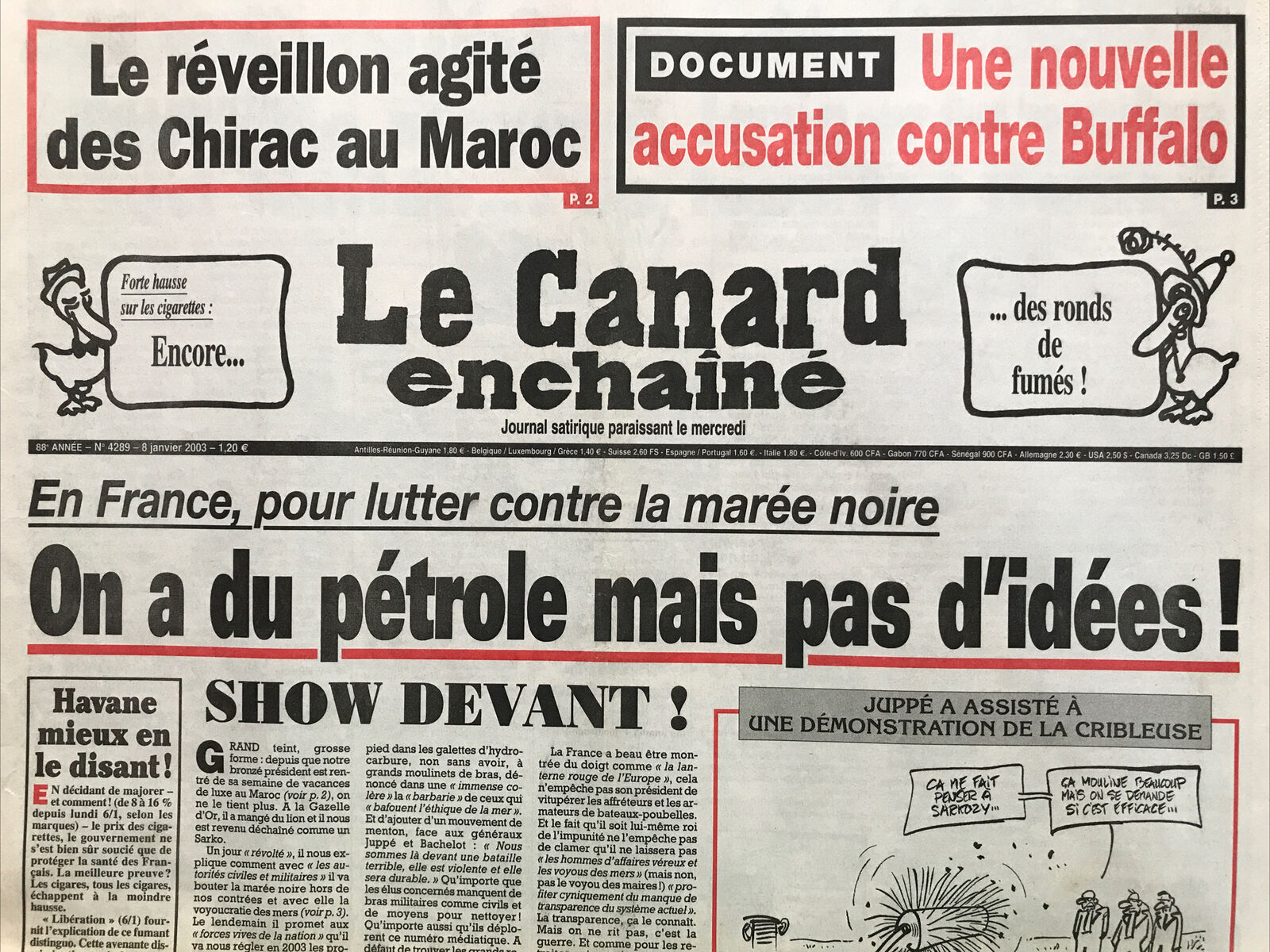 Couac ! | Acheter un Canard | Vente d'Anciens Journaux du Canard Enchaîné. Des Journaux Satiriques de Collection, Historiques & Authentiques de 1916 à 2004 ! | 4289