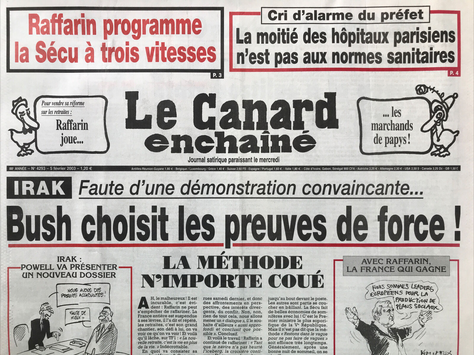 Couac ! | Acheter un Canard | Vente d'Anciens Journaux du Canard Enchaîné. Des Journaux Satiriques de Collection, Historiques & Authentiques de 1916 à 2004 ! | 4293