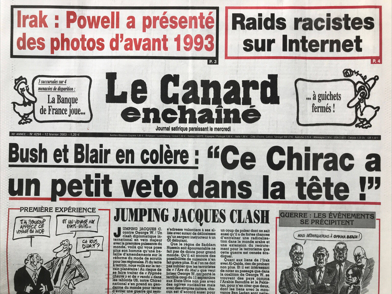 Couac ! | Acheter un Canard | Vente d'Anciens Journaux du Canard Enchaîné. Des Journaux Satiriques de Collection, Historiques & Authentiques de 1916 à 2004 ! | 4294