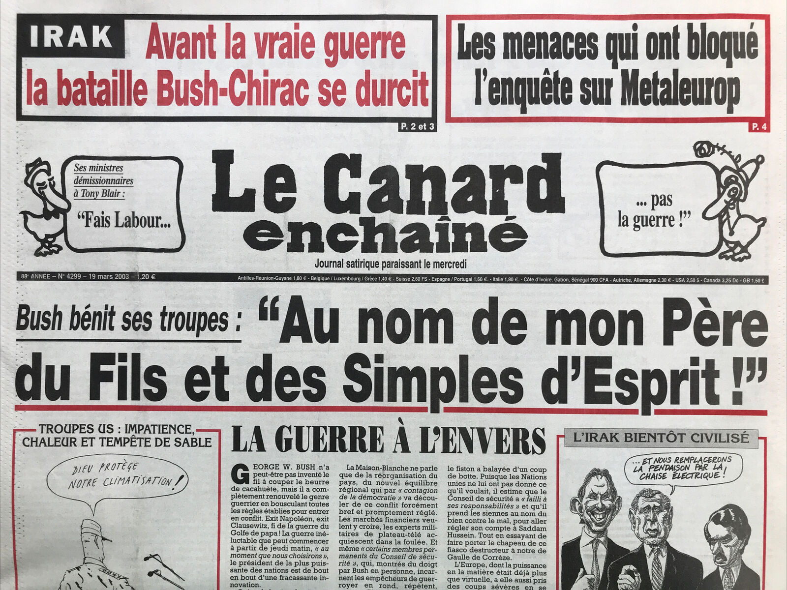 Couac ! | Acheter un Canard | Vente d'Anciens Journaux du Canard Enchaîné. Des Journaux Satiriques de Collection, Historiques & Authentiques de 1916 à 2004 ! | 4299