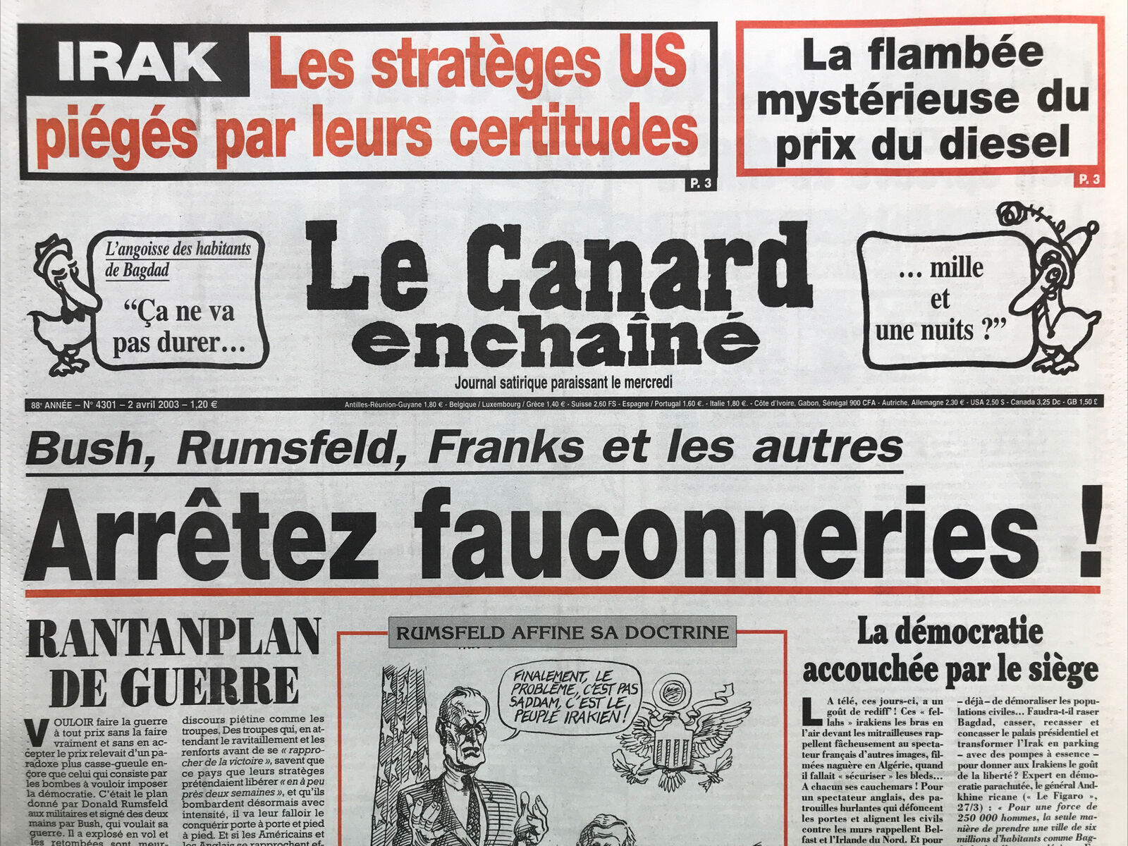 Couac ! | Acheter un Canard | Vente d'Anciens Journaux du Canard Enchaîné. Des Journaux Satiriques de Collection, Historiques & Authentiques de 1916 à 2004 ! | 4301