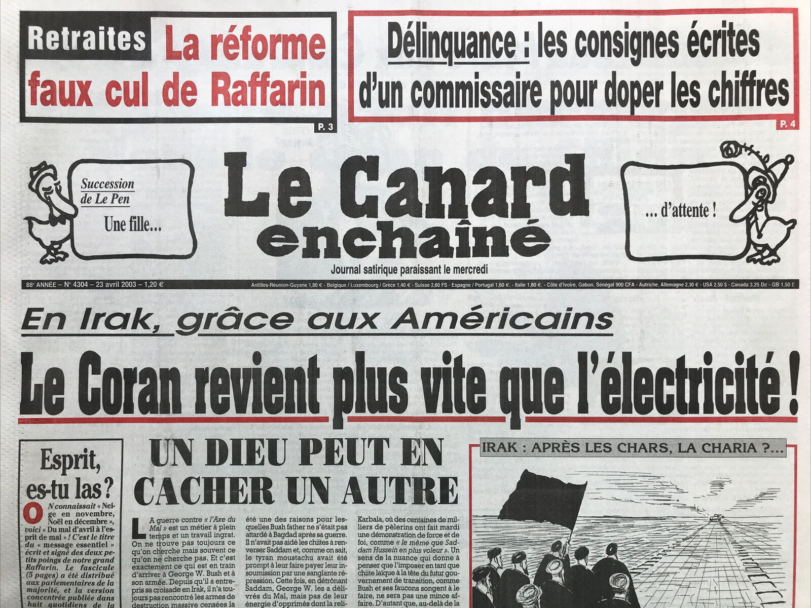 Couac ! | Acheter un Canard | Vente d'Anciens Journaux du Canard Enchaîné. Des Journaux Satiriques de Collection, Historiques & Authentiques de 1916 à 2004 ! | 4304