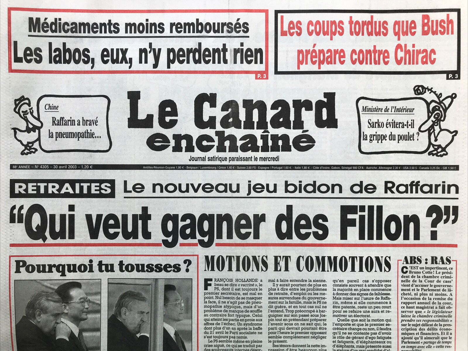 Couac ! | Acheter un Canard | Vente d'Anciens Journaux du Canard Enchaîné. Des Journaux Satiriques de Collection, Historiques & Authentiques de 1916 à 2004 ! | 4305