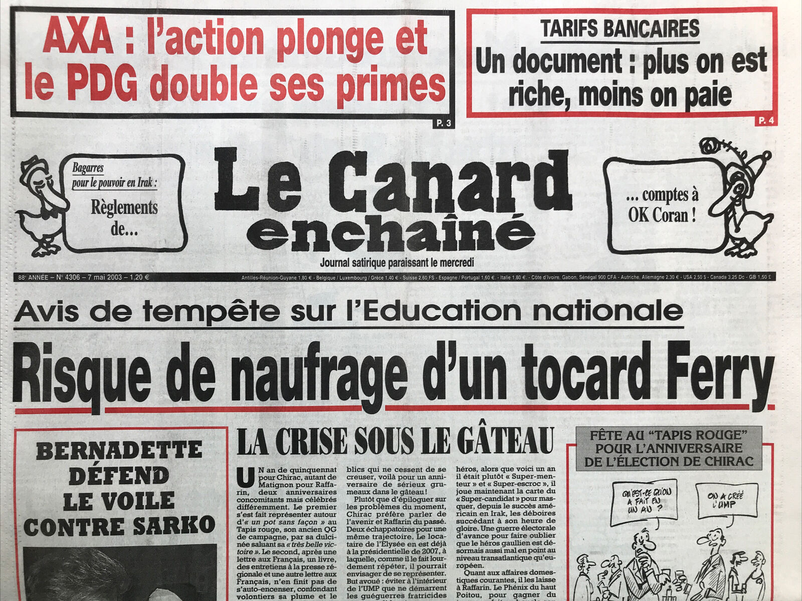 Couac ! | Acheter un Canard | Vente d'Anciens Journaux du Canard Enchaîné. Des Journaux Satiriques de Collection, Historiques & Authentiques de 1916 à 2004 ! | 4306