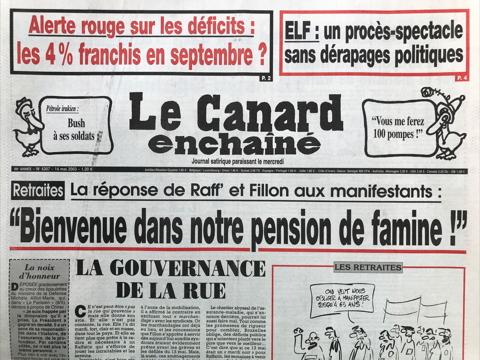 Couac ! | Acheter un Canard | Vente d'Anciens Journaux du Canard Enchaîné. Des Journaux Satiriques de Collection, Historiques & Authentiques de 1916 à 2004 ! | 4307