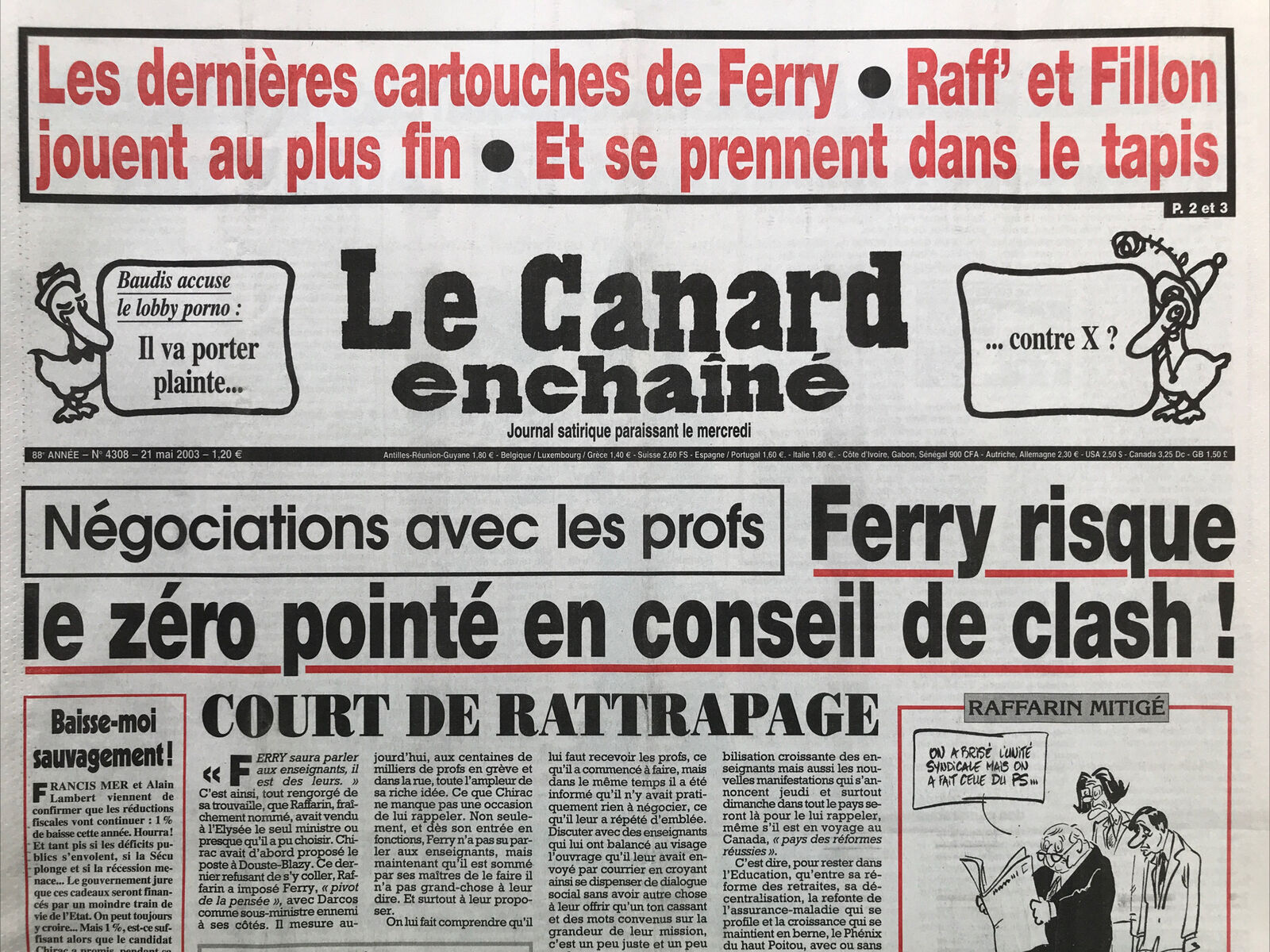 Couac ! | Acheter un Canard | Vente d'Anciens Journaux du Canard Enchaîné. Des Journaux Satiriques de Collection, Historiques & Authentiques de 1916 à 2004 ! | 4308