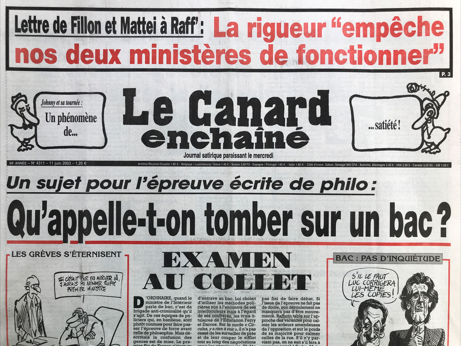 Couac ! | Acheter un Canard | Vente d'Anciens Journaux du Canard Enchaîné. Des Journaux Satiriques de Collection, Historiques & Authentiques de 1916 à 2004 ! | 4311