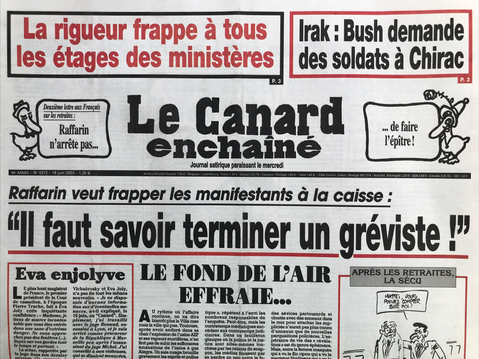 Couac ! | Acheter un Canard | Vente d'Anciens Journaux du Canard Enchaîné. Des Journaux Satiriques de Collection, Historiques & Authentiques de 1916 à 2004 ! | 4312