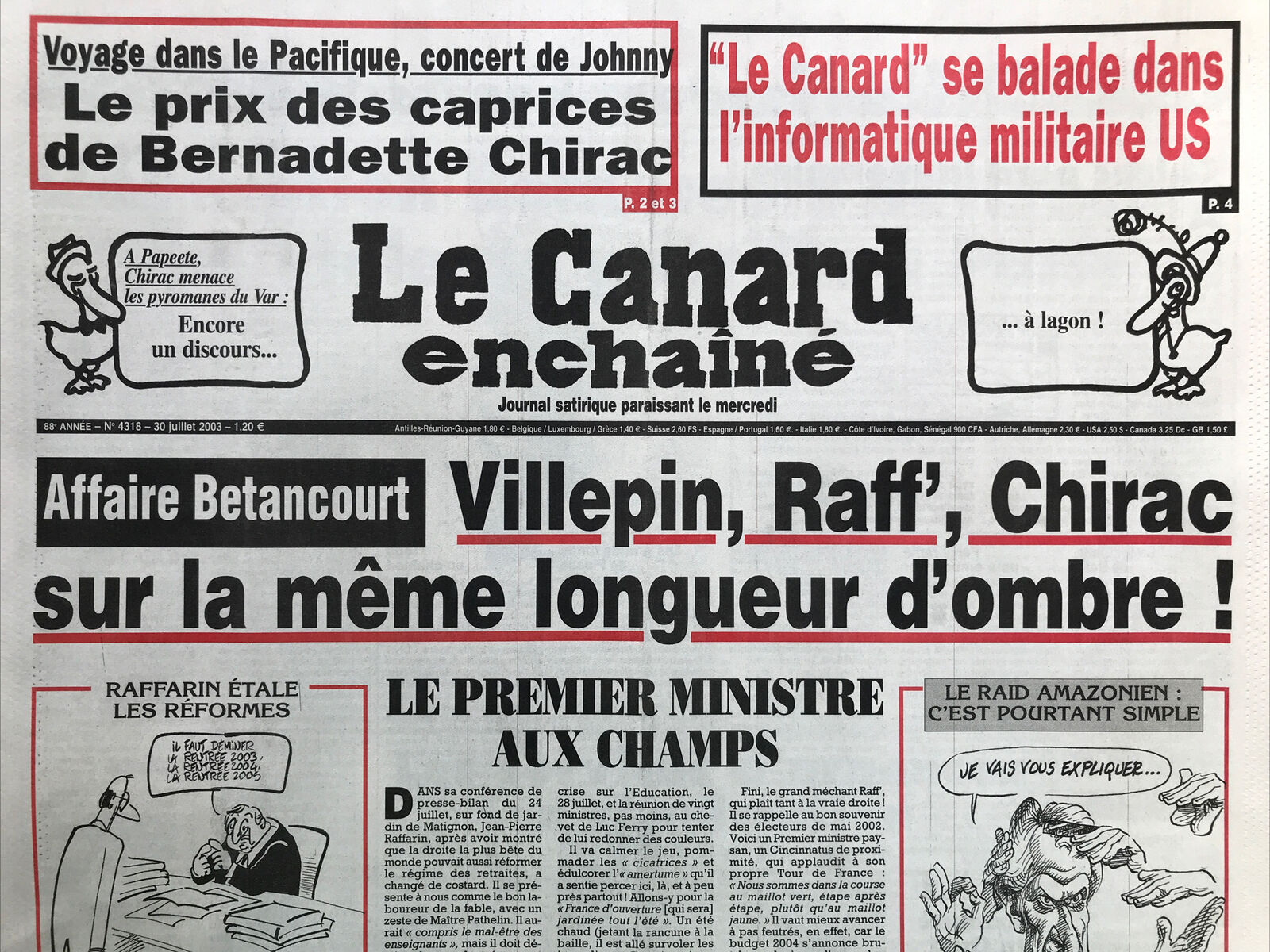 Couac ! | Acheter un Canard | Vente d'Anciens Journaux du Canard Enchaîné. Des Journaux Satiriques de Collection, Historiques & Authentiques de 1916 à 2004 ! | 4318