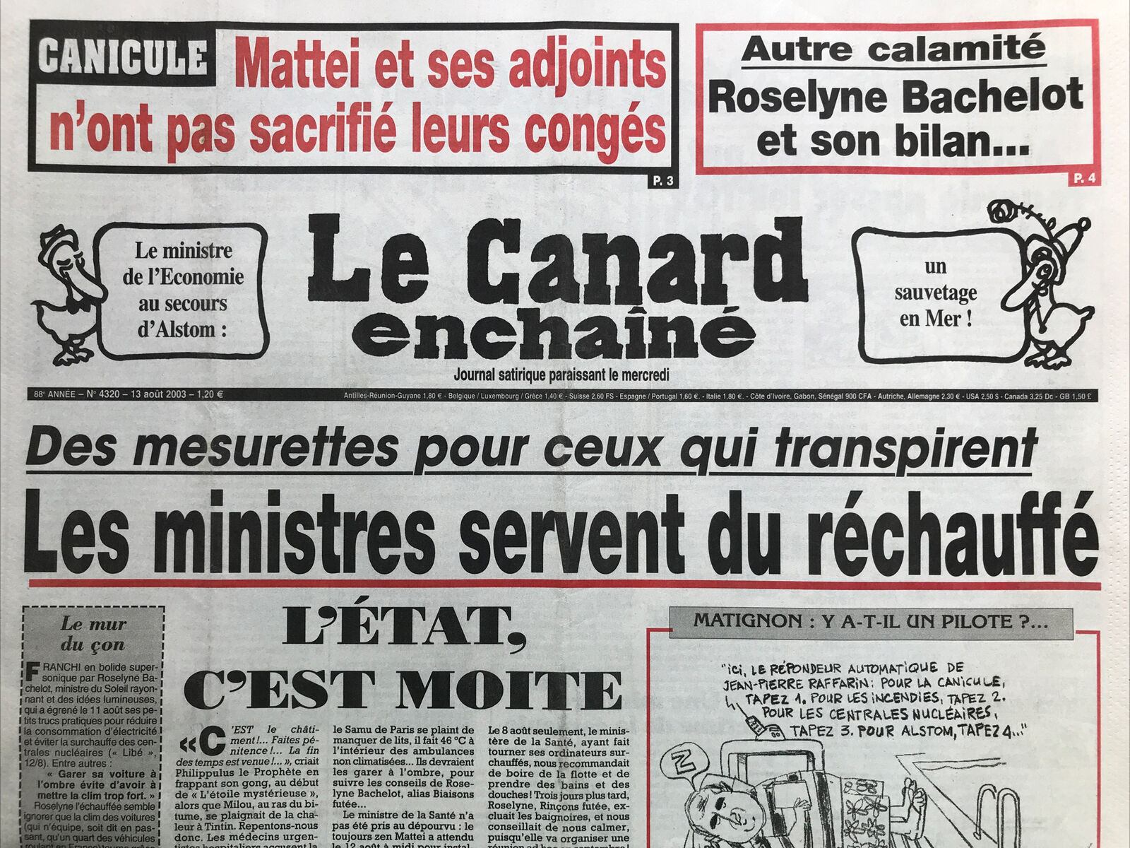 Couac ! | Acheter un Canard | Vente d'Anciens Journaux du Canard Enchaîné. Des Journaux Satiriques de Collection, Historiques & Authentiques de 1916 à 2004 ! | 4320