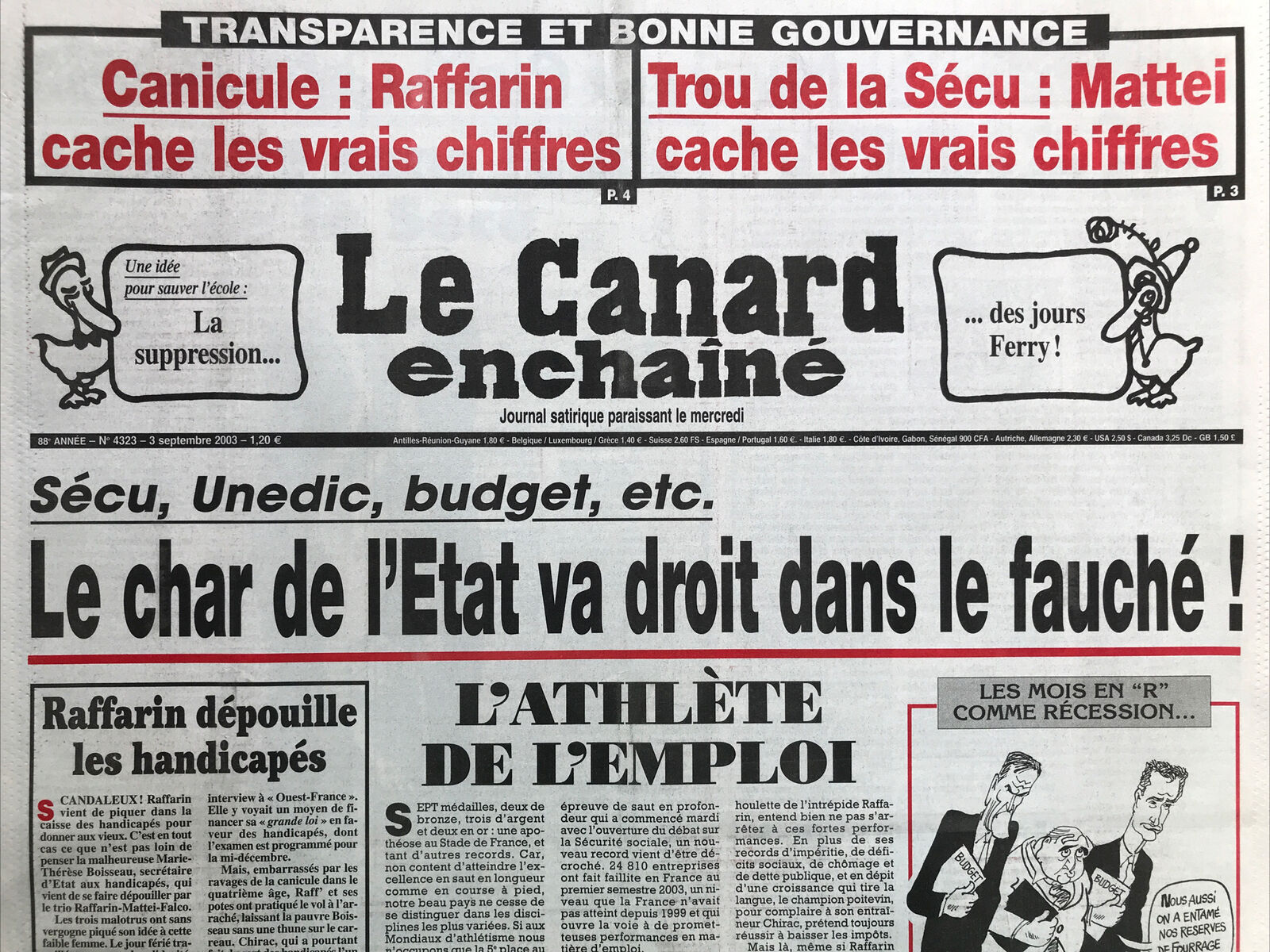 Couac ! | Acheter un Canard | Vente d'Anciens Journaux du Canard Enchaîné. Des Journaux Satiriques de Collection, Historiques & Authentiques de 1916 à 2004 ! | 4323