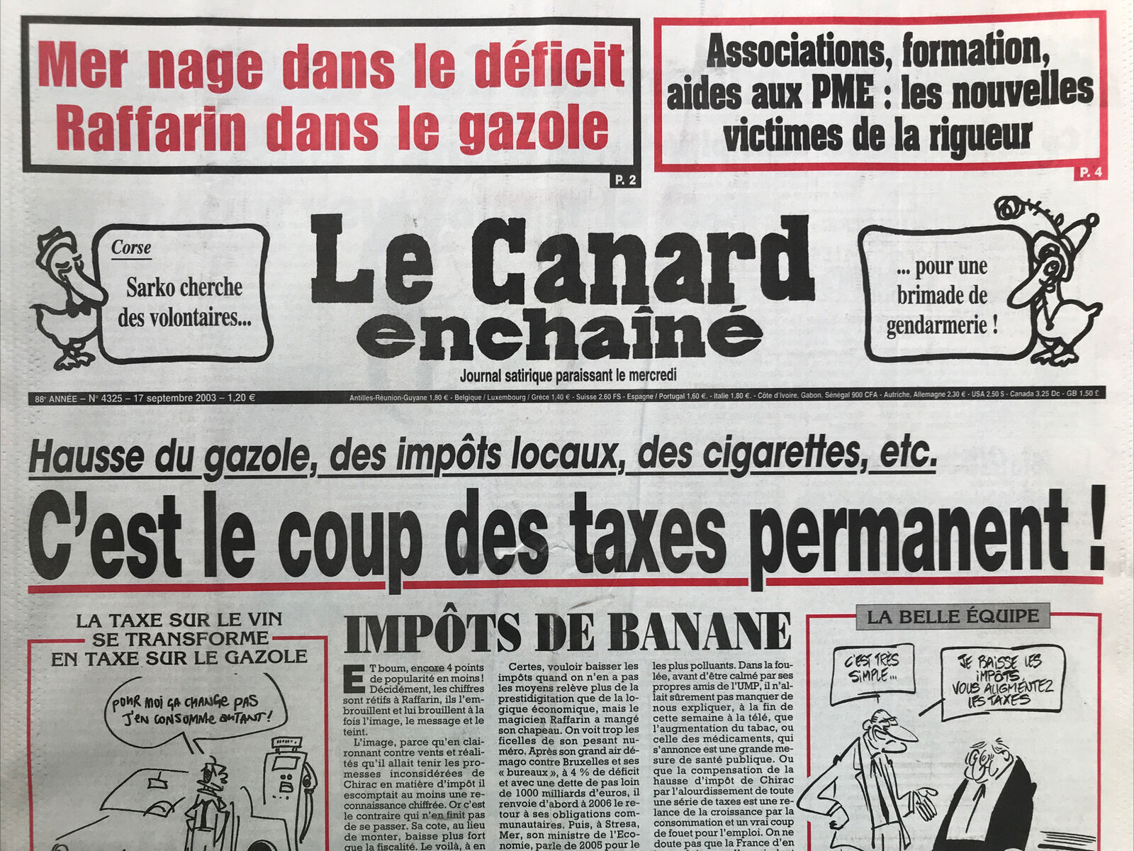 Couac ! | Acheter un Canard | Vente d'Anciens Journaux du Canard Enchaîné. Des Journaux Satiriques de Collection, Historiques & Authentiques de 1916 à 2004 ! | 4325