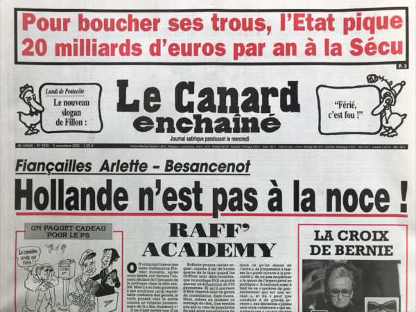 Couac ! | N° 4332 du Canard Enchaîné - 5 Novembre 2003 | Nos Exemplaires du Canard Enchaîné sont archivés dans de bonnes conditions de conservation (obscurité, hygrométrie maitrisée et faible température), ce qui s'avère indispensable pour des journaux anciens. | 4332